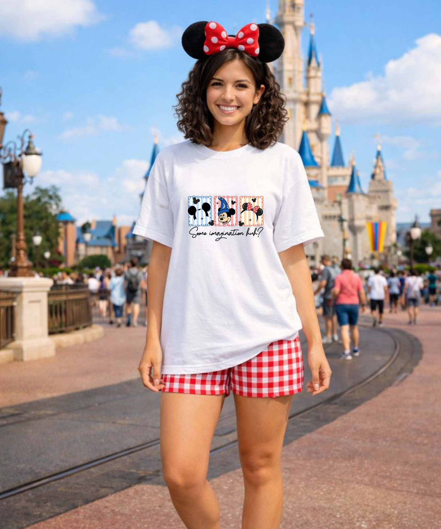 Some Imagination, Huh? - Tshirt - White/Pink