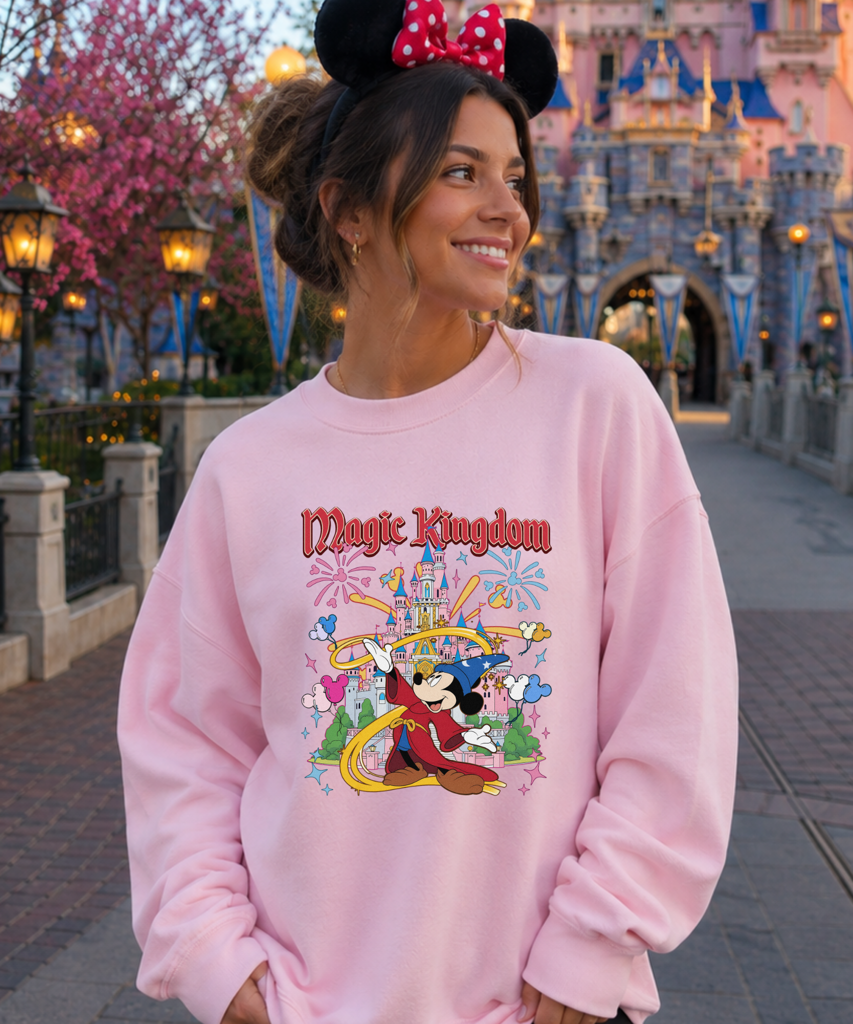 Magic Kingdom Mouse - Tshirt/Sweatshirt - White/Black/Pink