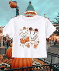 Fall Coquette - Cropped Tee - White/Black