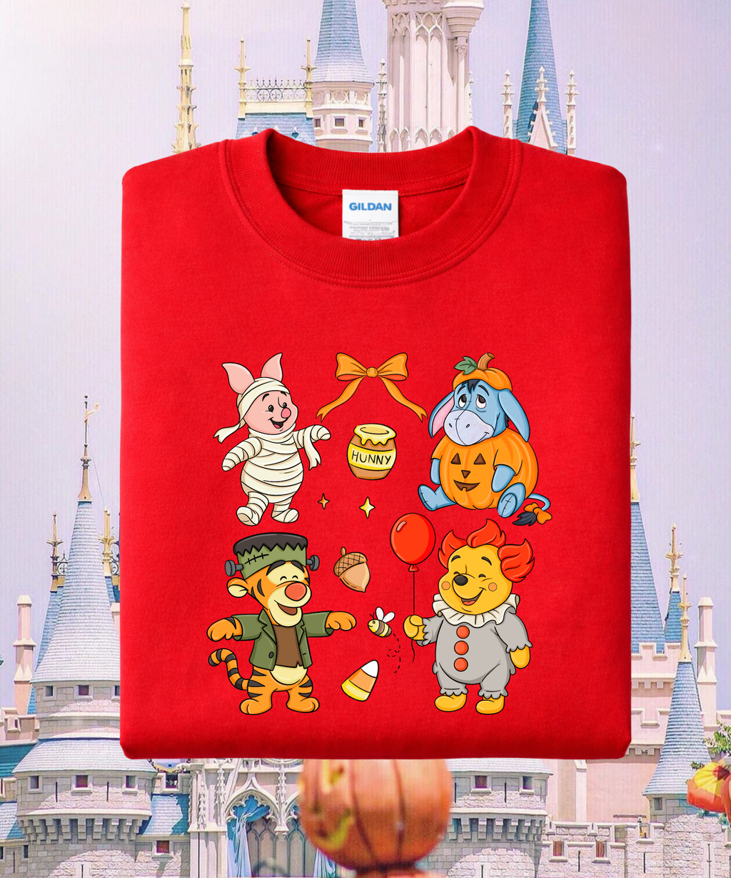 Pooh & Friends Spooky Halloween - Tshirt/Sweatshirt - White/Black/Red