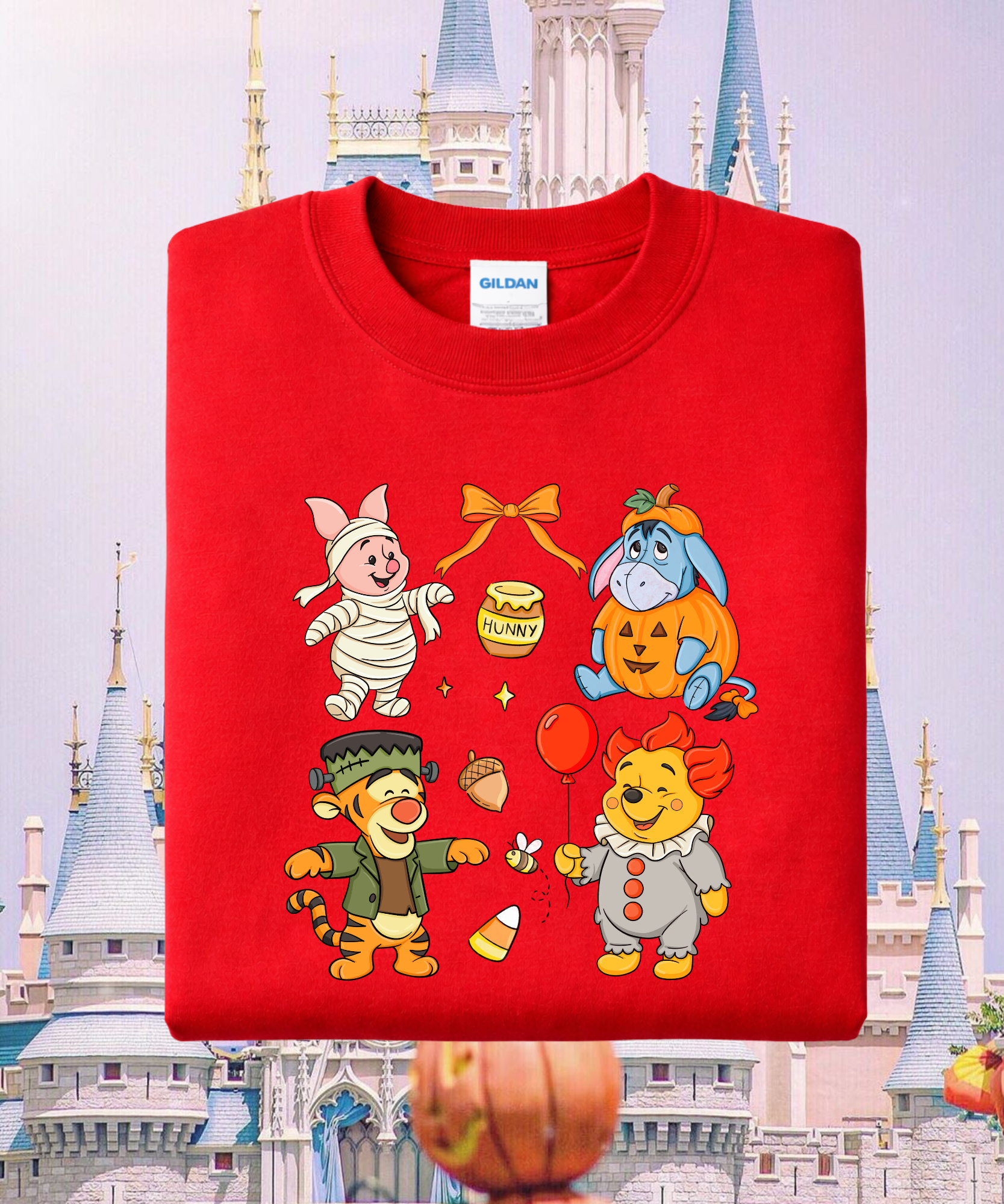 Pooh & Friends Spooky Halloween - Tshirt/Sweatshirt - White/Black/Red