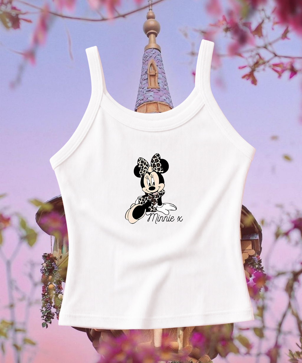 Minnie Exclusive Spaghetti Tank Top - Red/White