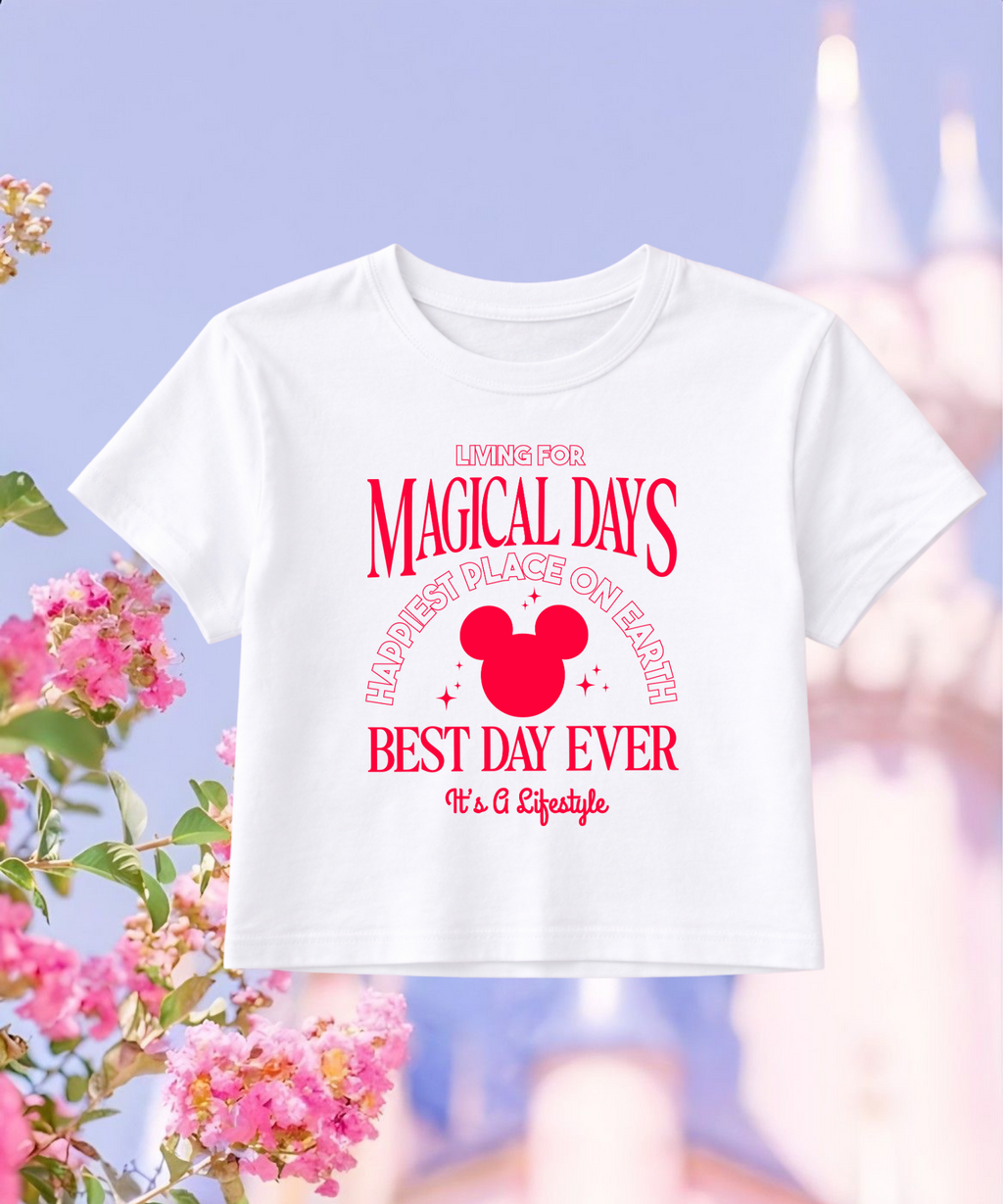 Magical Days Best Day Ever - Cropped Tee/Spaghetti Tank Top