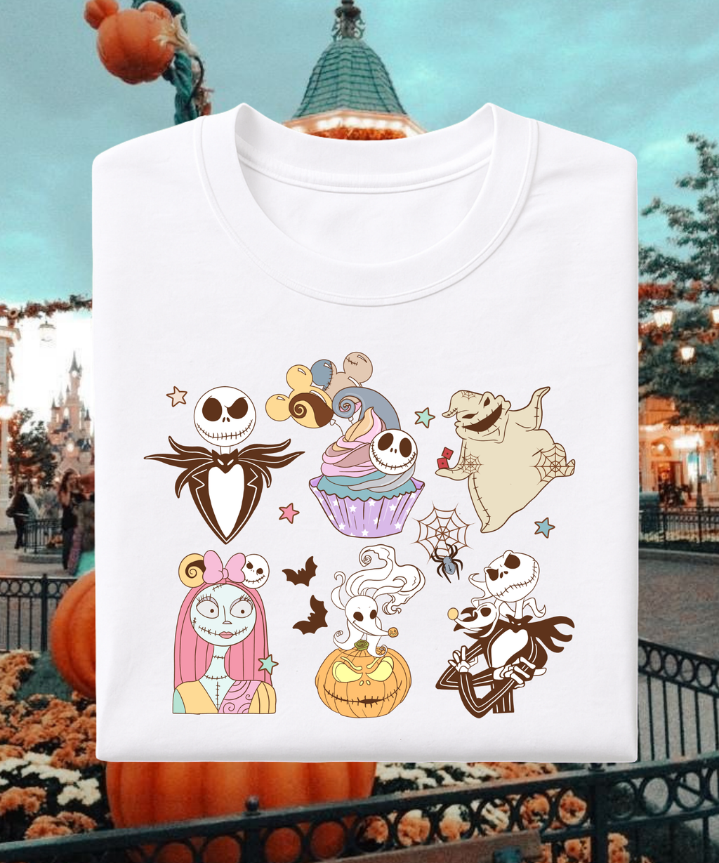 Jack Halloween Scattered - Tshirt/Sweatshirt - White/Pink/Black