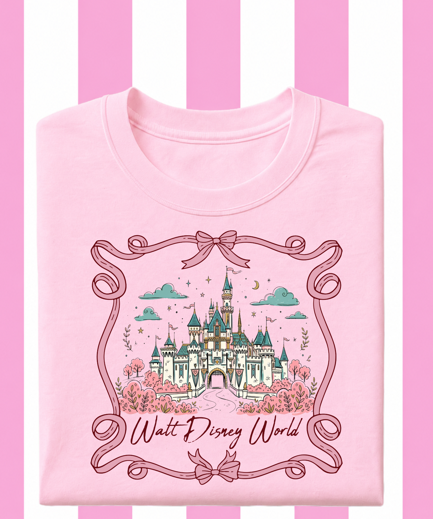 WDW Castle & Ribbon Frame - Tshirt/Sweatshirt