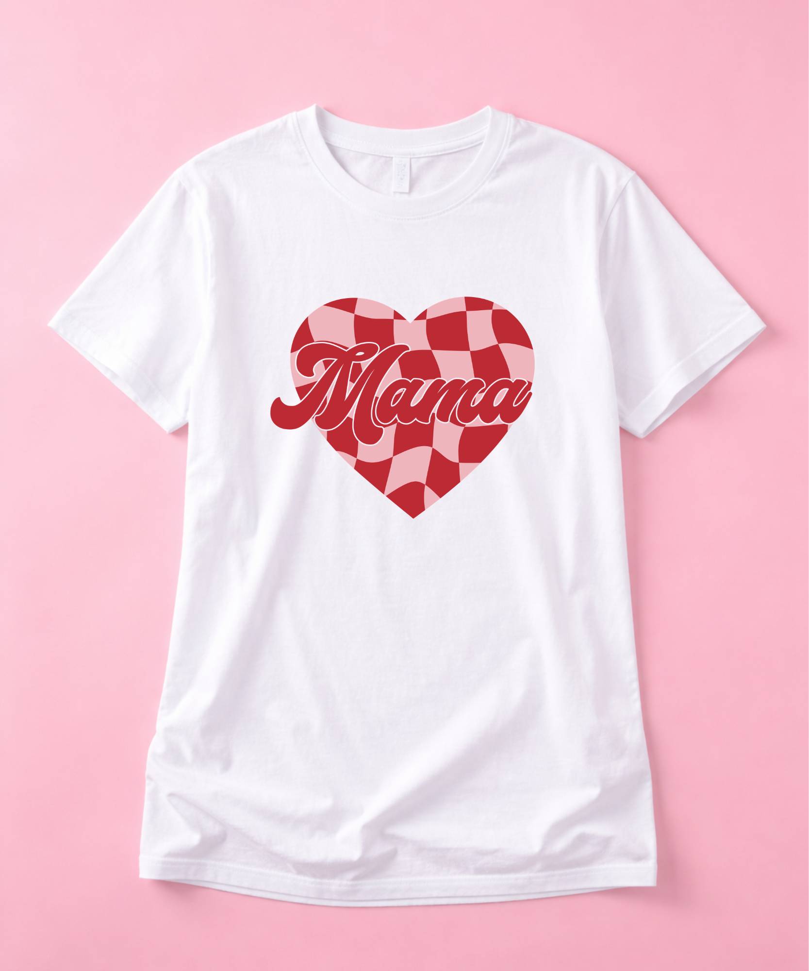 Mama & Mini Checkered Heart T-shirts - Matching