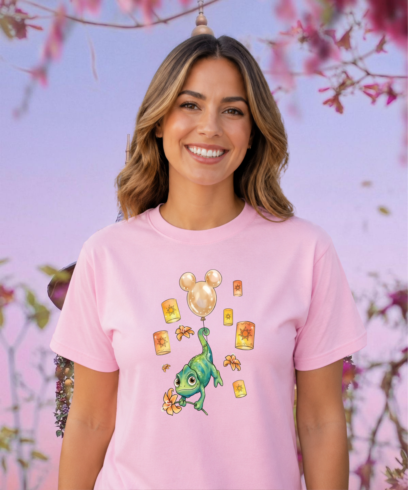 Pascal Floating Lights - Tshirt - White/Pink