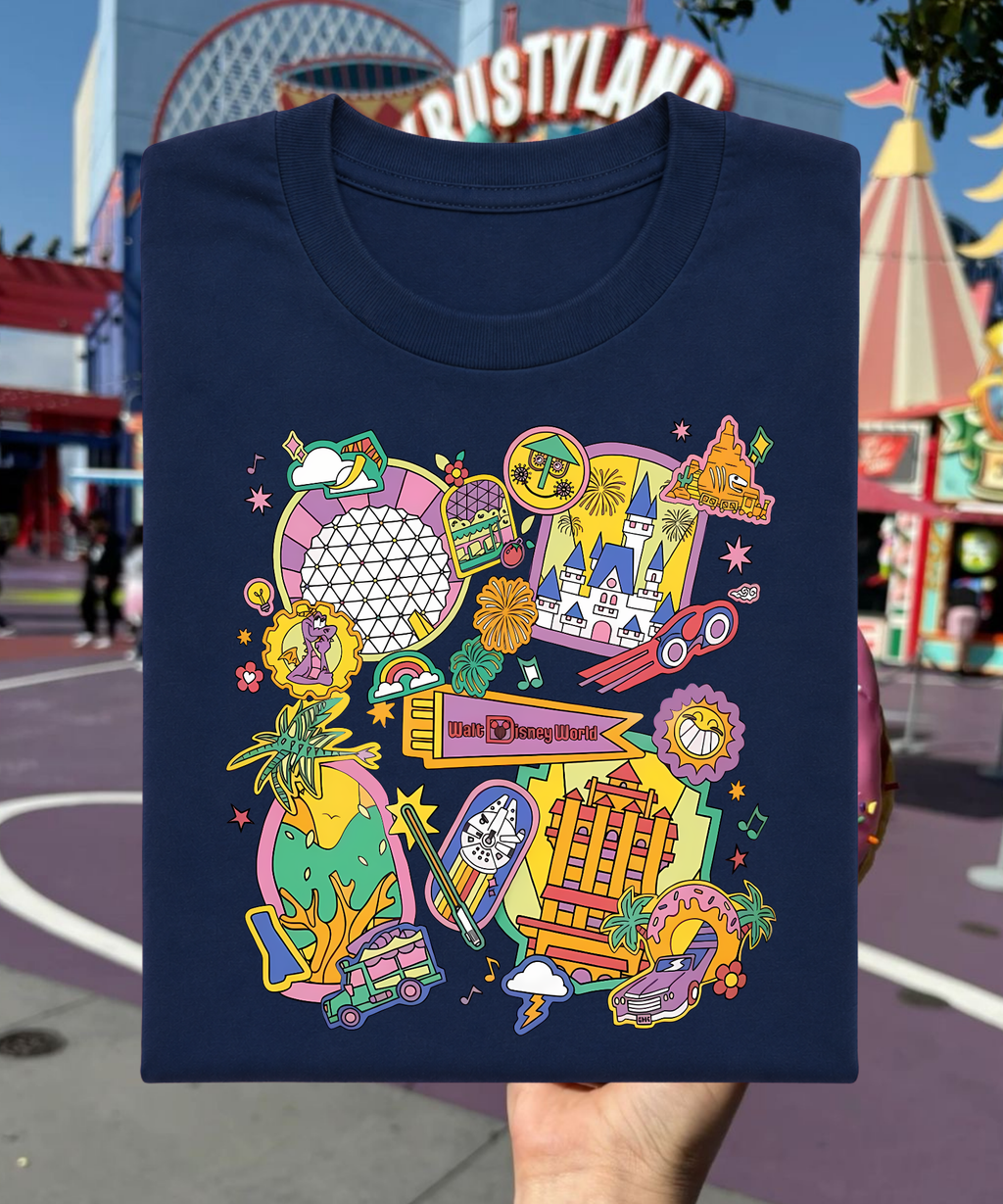 Retro DNY - Tshirt/Sweatshirt - Navy/Pink Lemonade