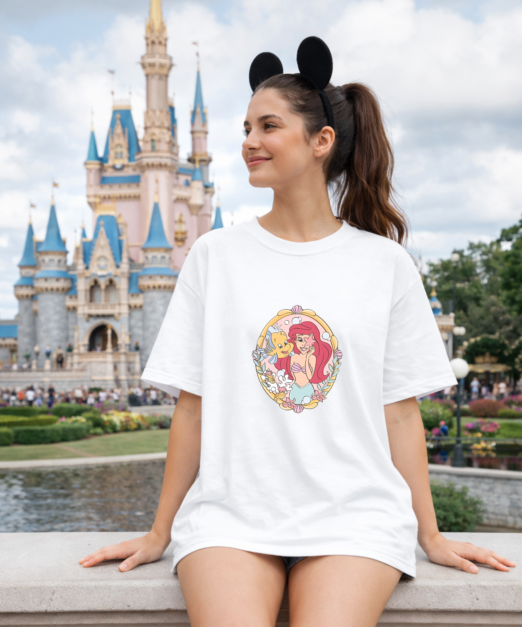 Ariel & Flounder - Tshirt - White
