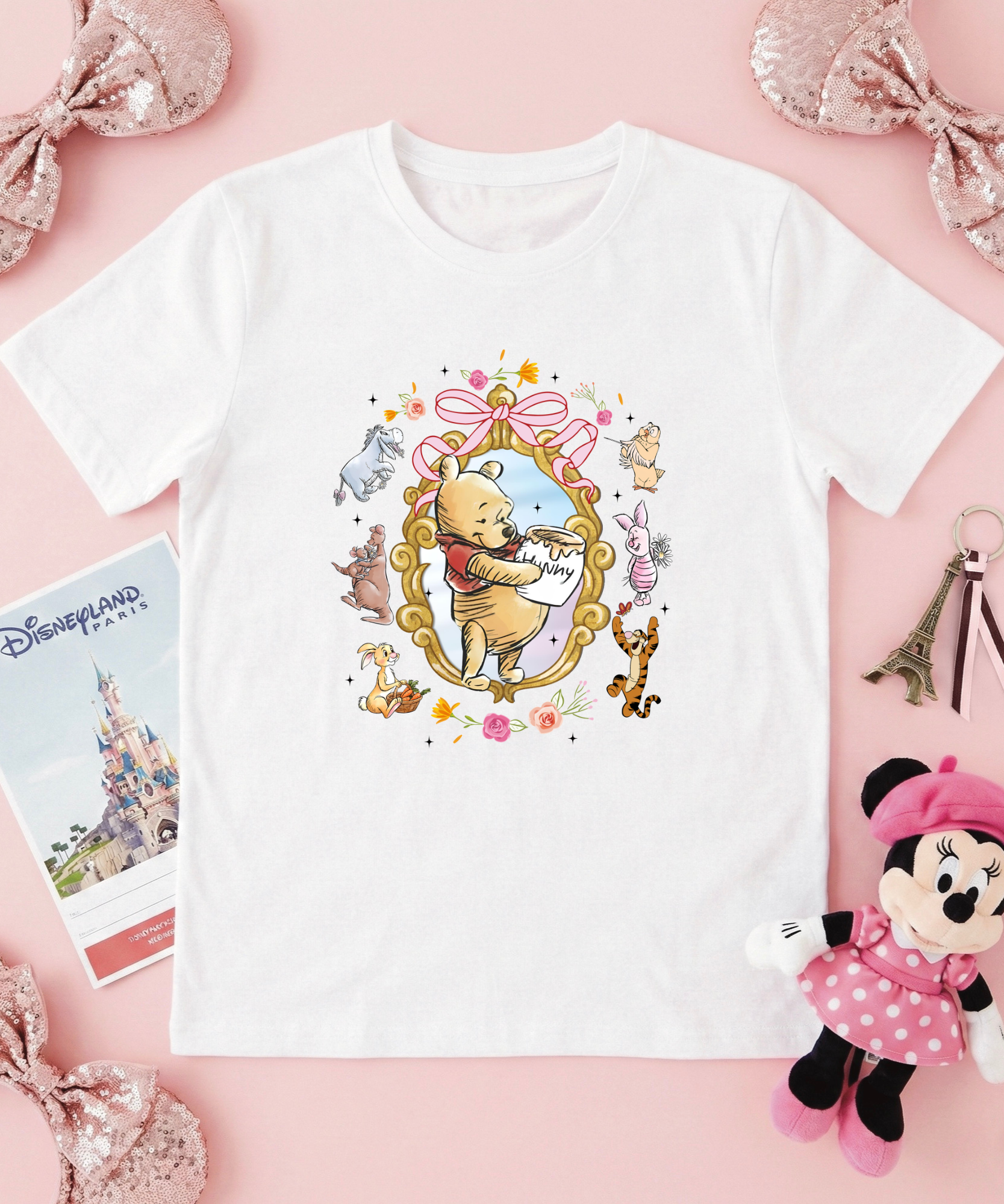 Whimsical Pooh & Friends - Tshirt/Sweatshirt - White/Pink