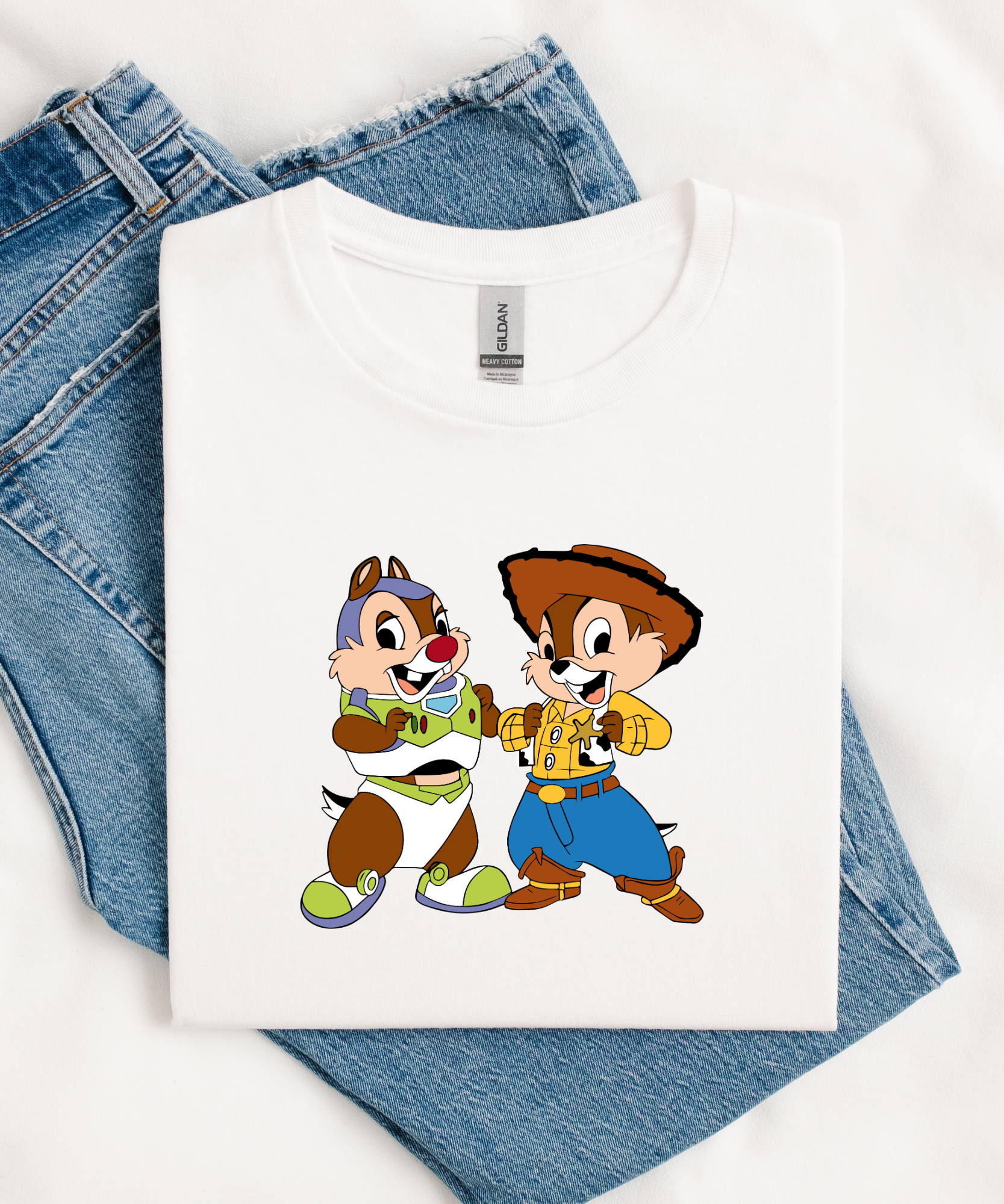 Chip n Dale Toy Story - Tshirt - White/Pink/Blue