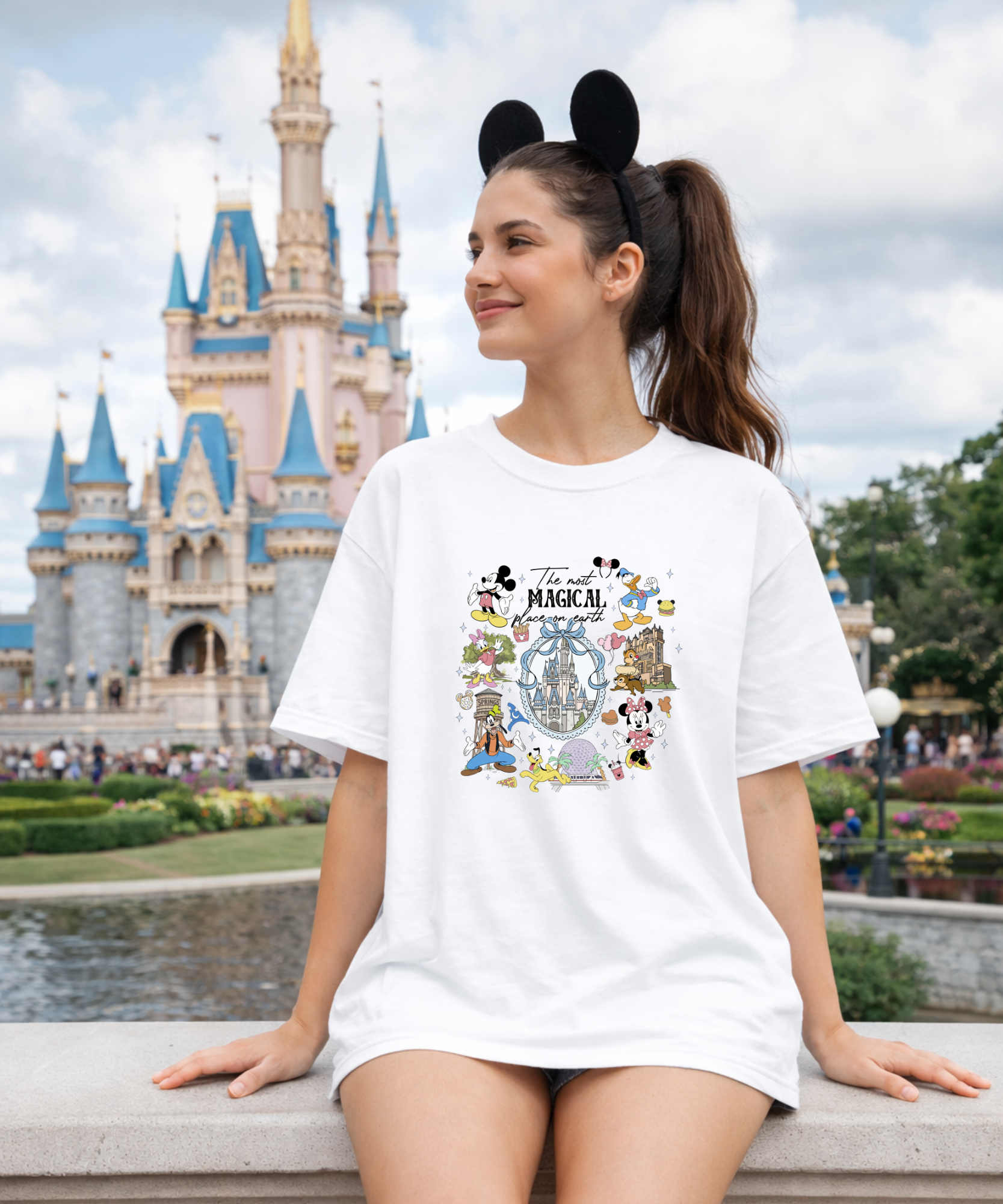 Most Magical Place - Tshirt - White/Pink