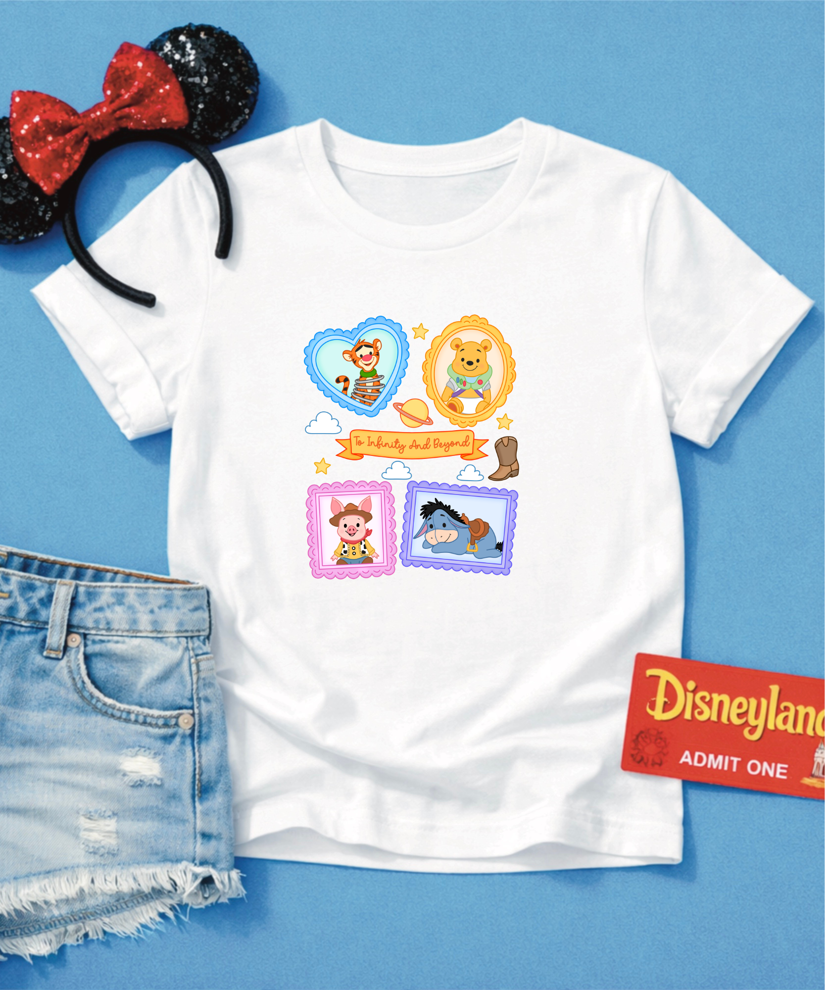 Baby Pooh & Friends Toy Story - Tshirt - White/Pink/Blue