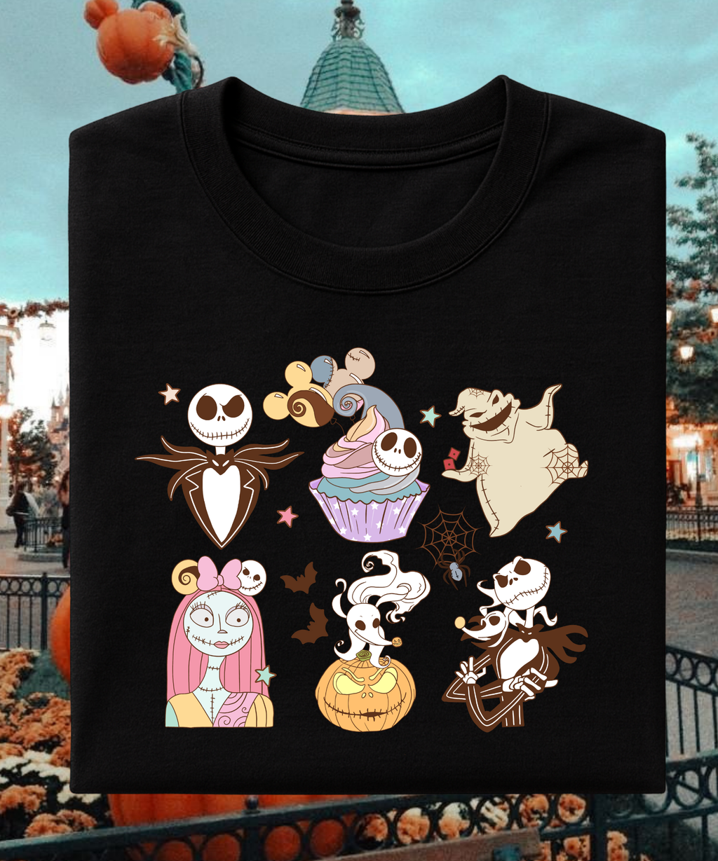 Jack Halloween Scattered - Tshirt/Sweatshirt - White/Pink/Black