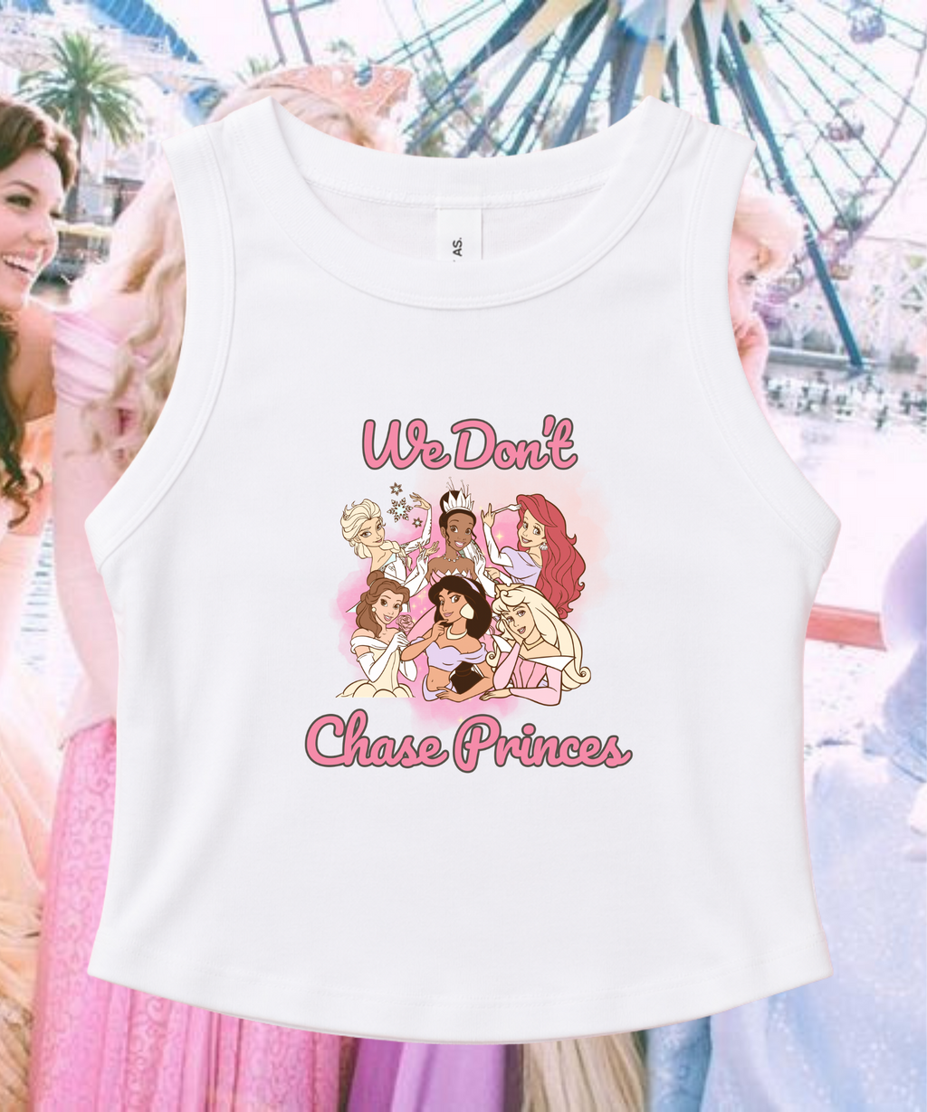 We Don’t Chase Princes Exclusive - Cropped Tee/Cropped Vest - White