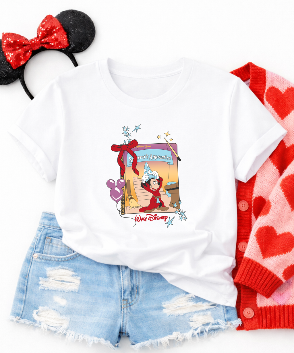 Sorcerers Apprentice - Tshirt - White/Blue/Light Pink/Hot Pink
