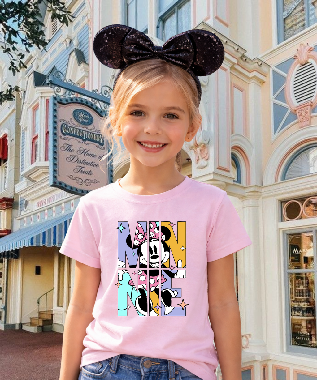 Minnie Lettering - Tshirt - White/Pink
