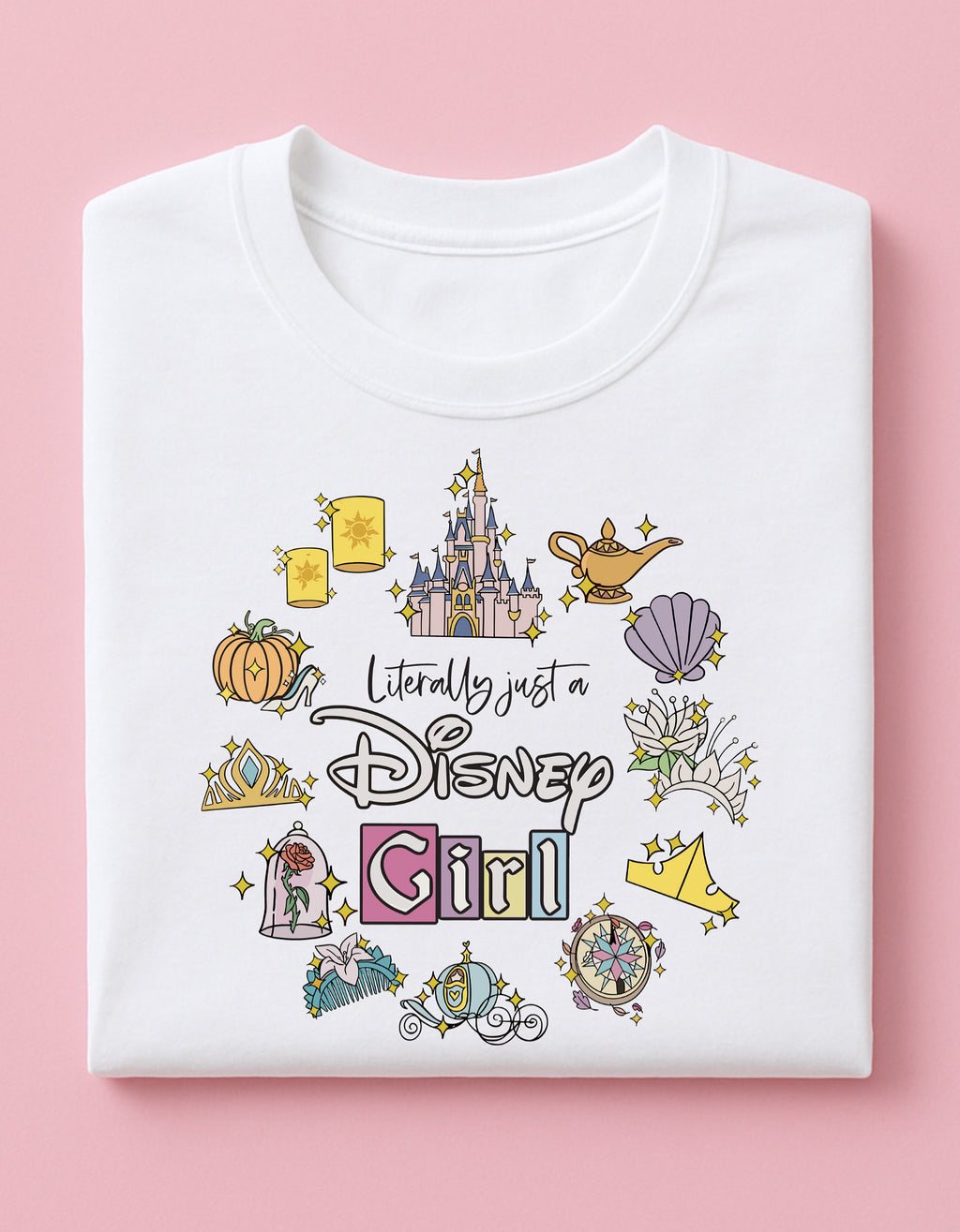 Literally Just A Disney Girl Tee/Cropped Vest - White