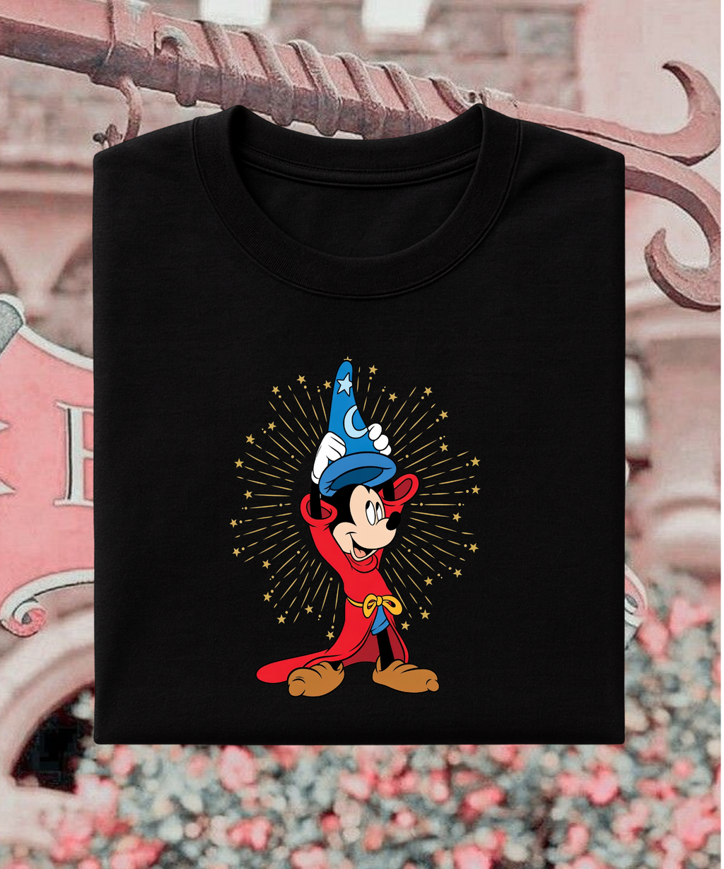 Sorcerer Mouse Hat - Tshirt - Black/White