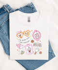 Here For The Snacks Pink Coquette - Tshirt - Pink/White