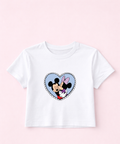 Minnie Mickey Love - Cropped Tee - White
