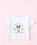 Here For The Churros - Cropped Tee - White