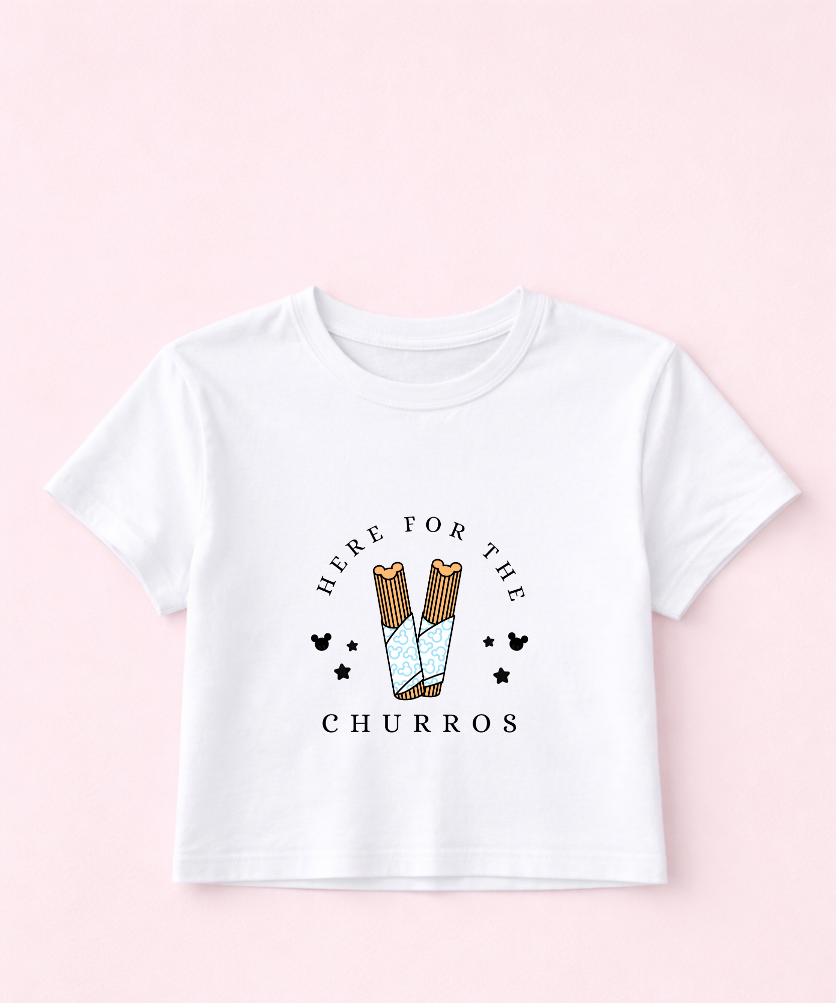 Here For The Churros - Cropped Tee - White