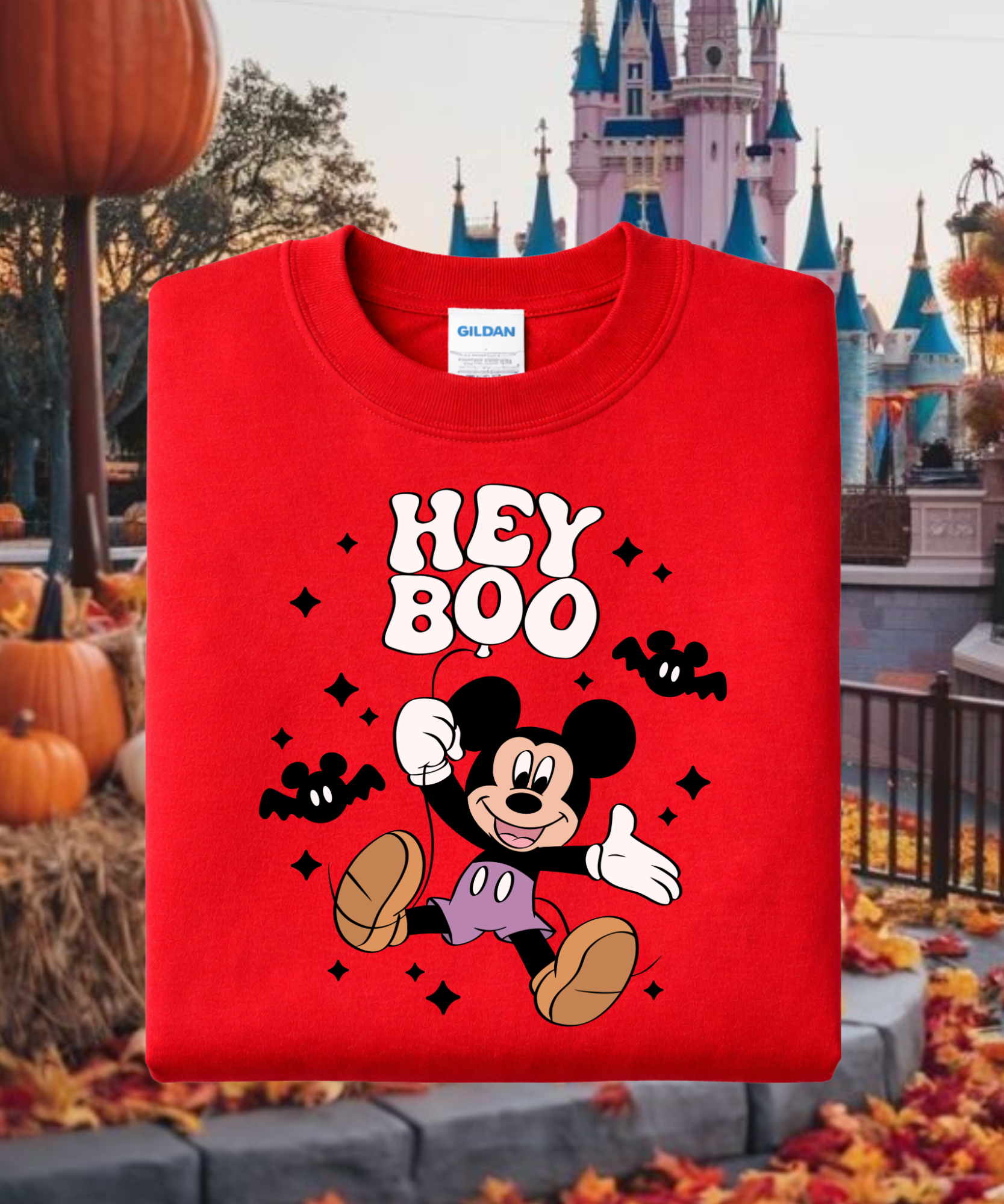 Hey Boo Mickey Halloween - Tshirt - White/Pink/Purple/Red