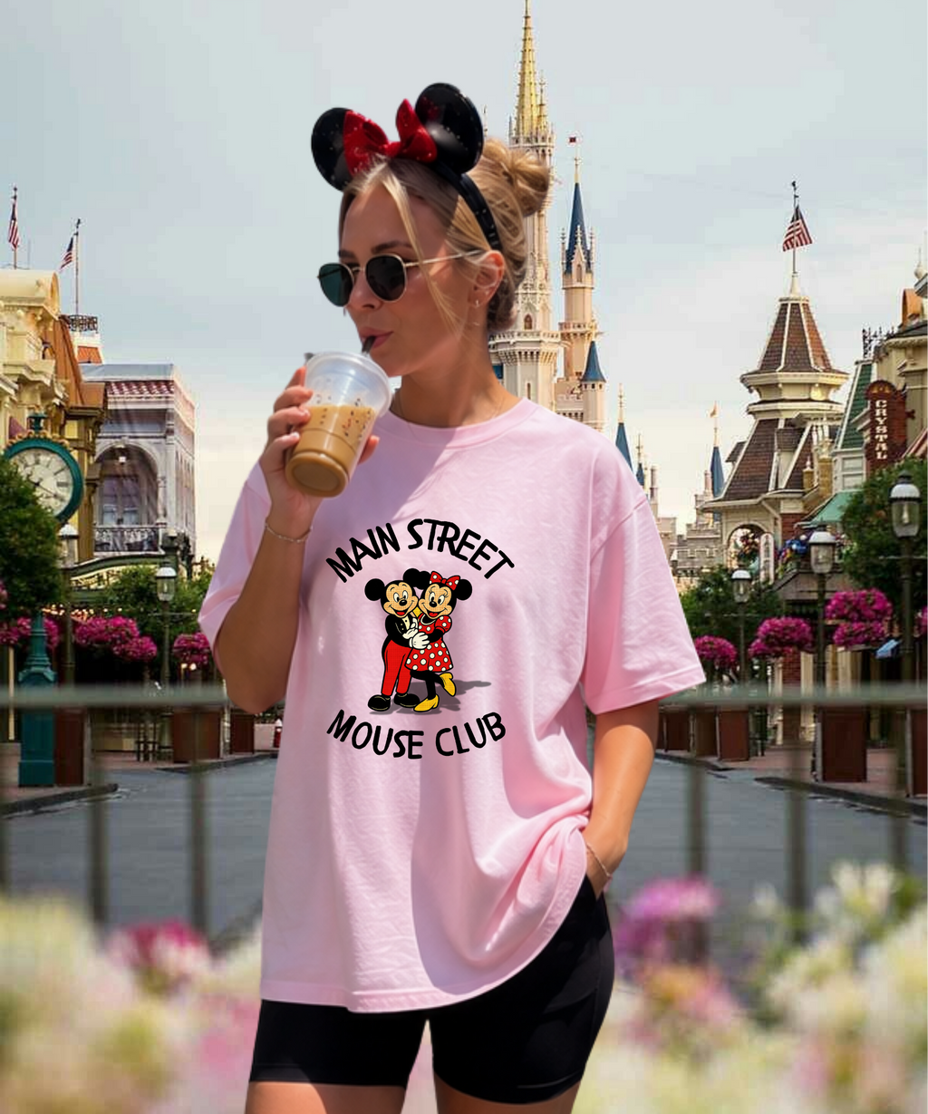 Main Street Mouse Club Exclusive - Tshirt - White/Red/Pink