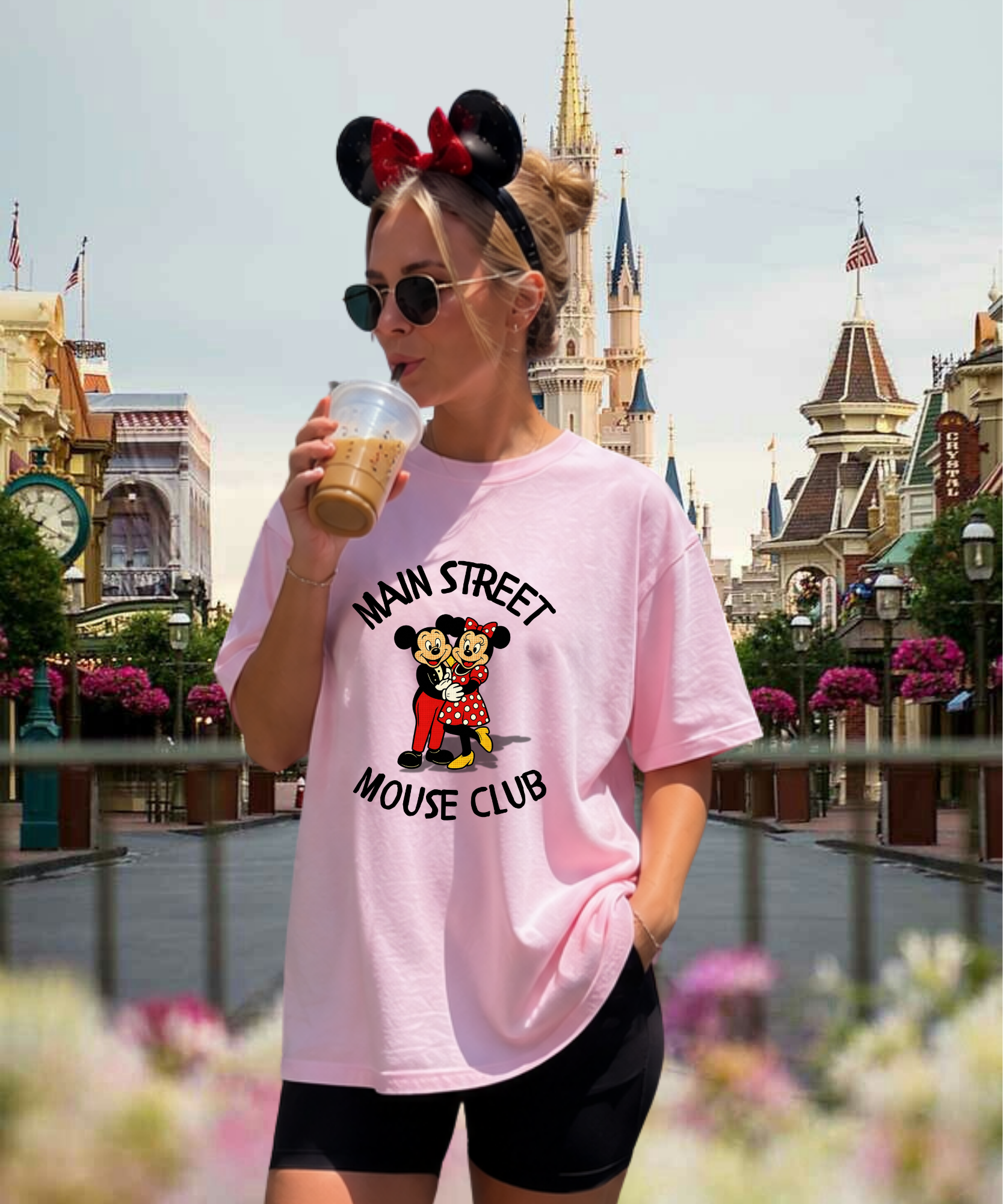 Main Street Mouse Club Exclusive - Tshirt - White/Red/Pink