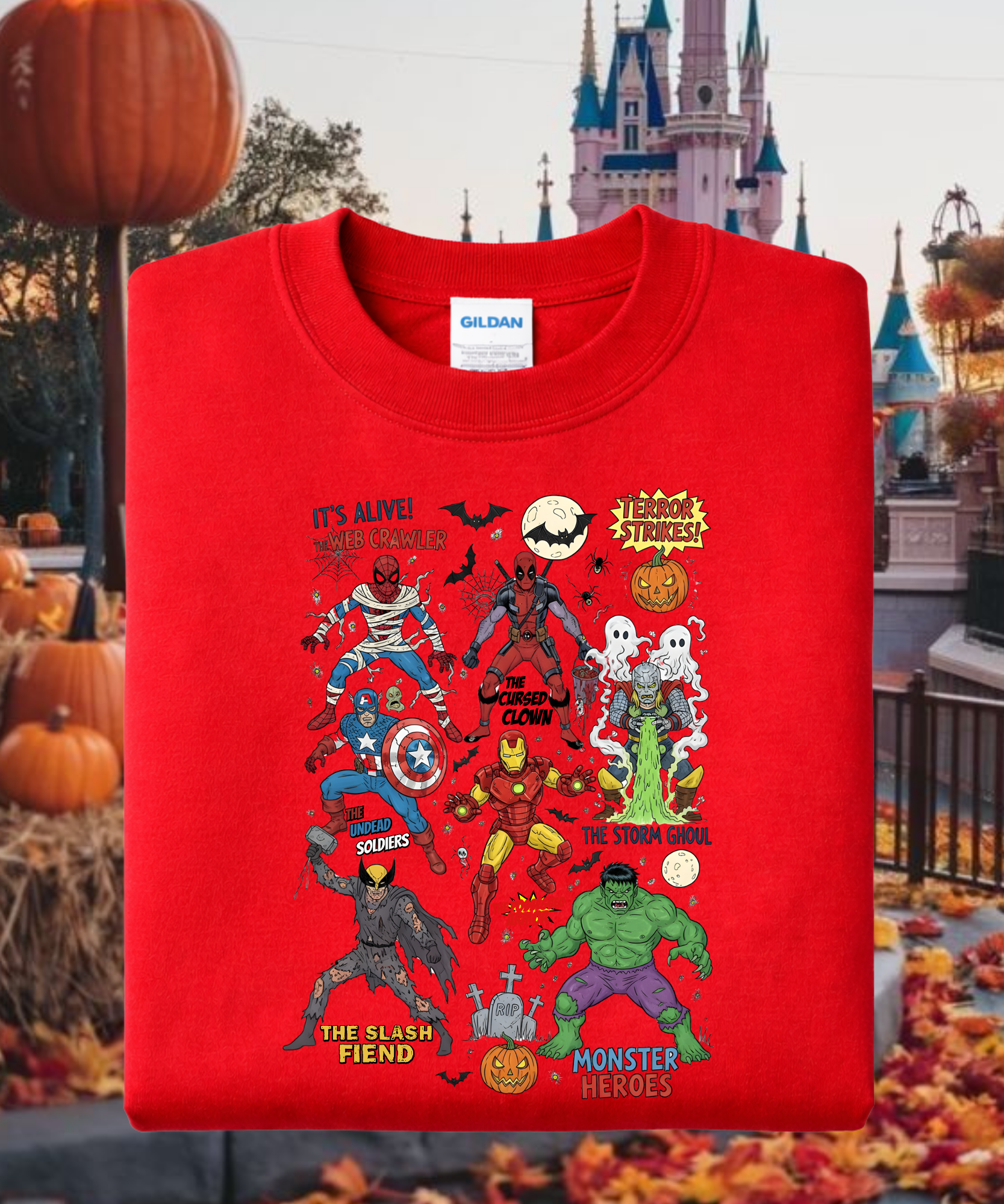 Superhero Halloween - Tshirt - White/Red/Purple