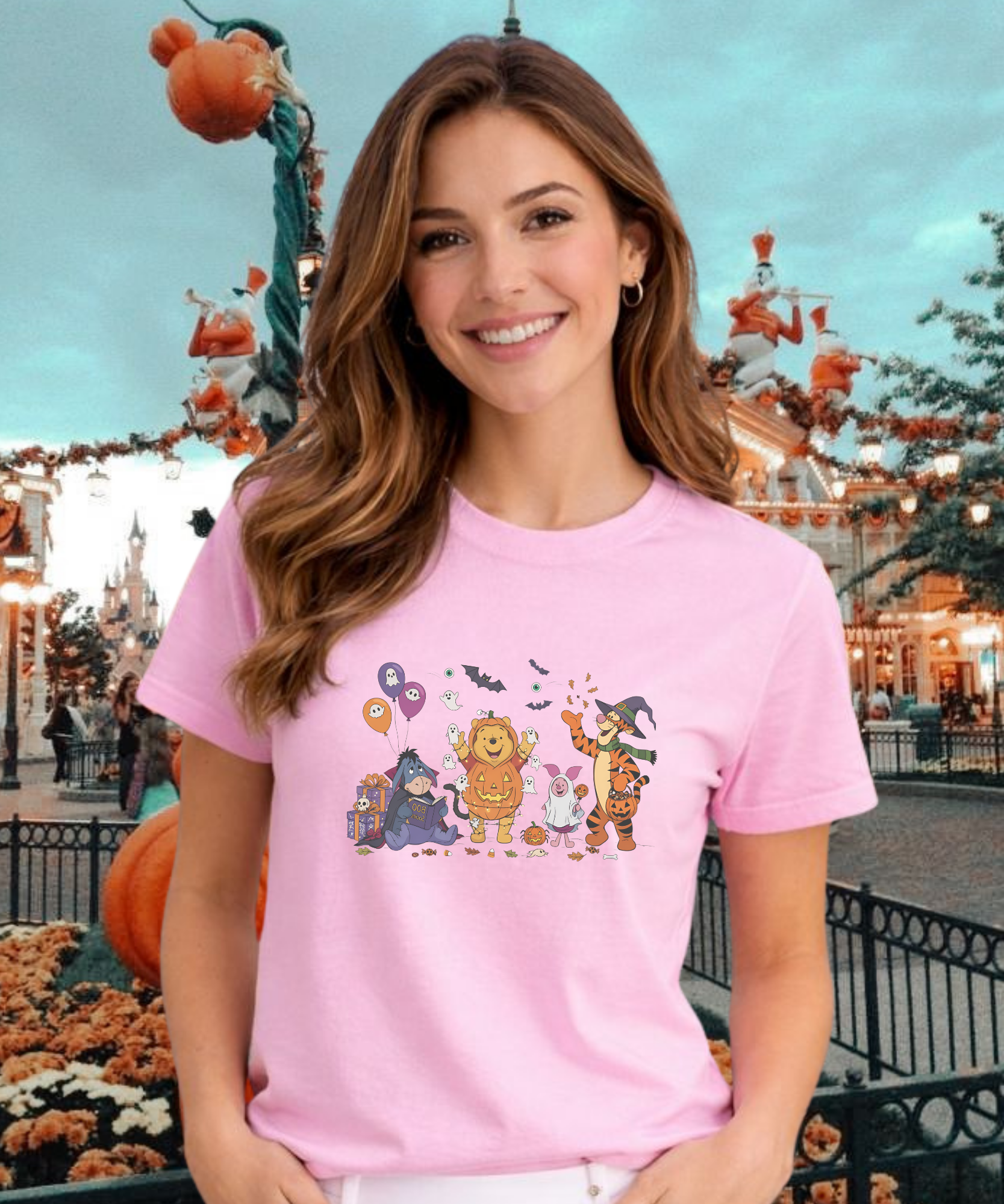 Pooh Halloween - Tshirt - White/Purple/Pink