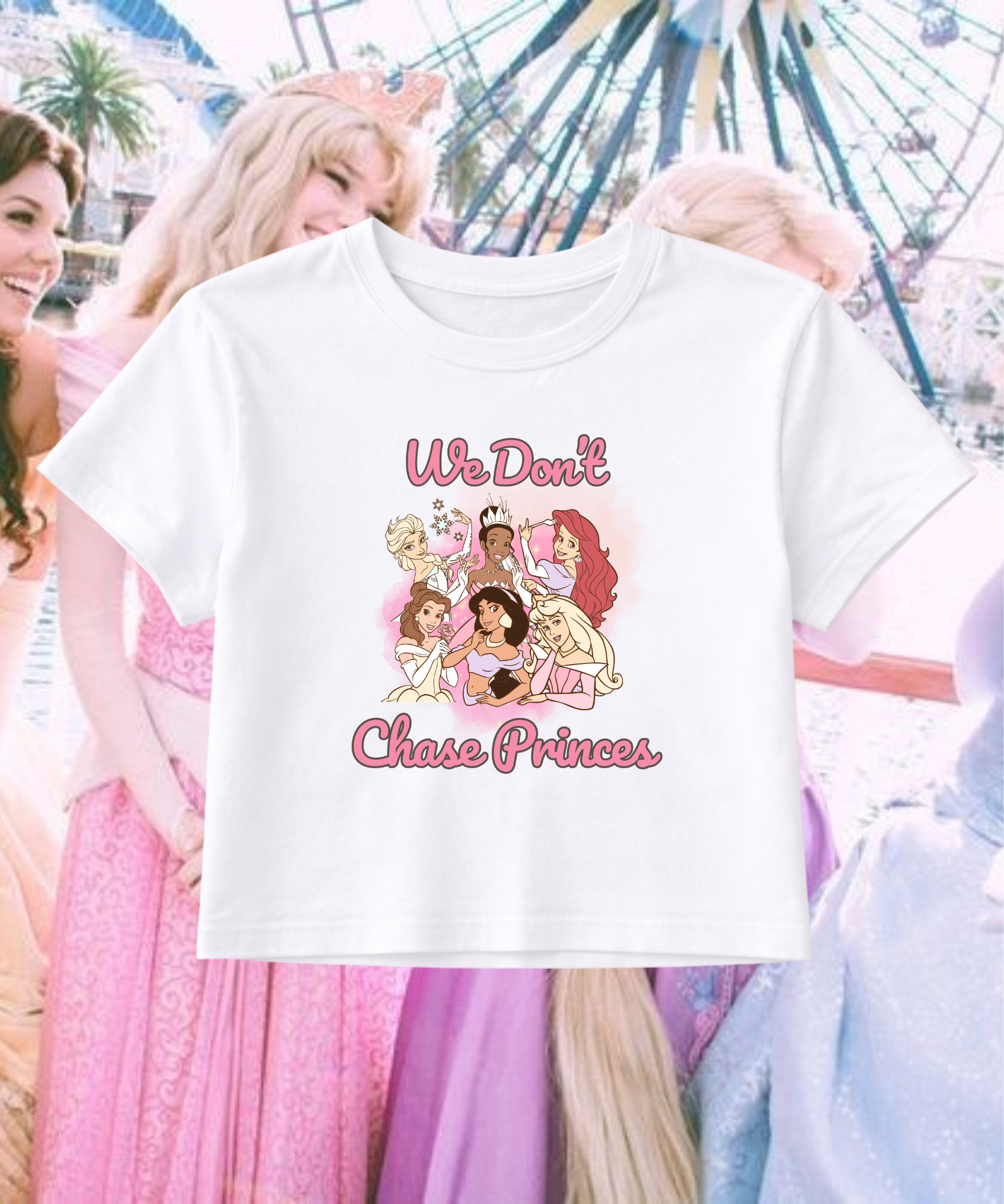 We Don’t Chase Princes Exclusive - Cropped Tee/Cropped Vest - White