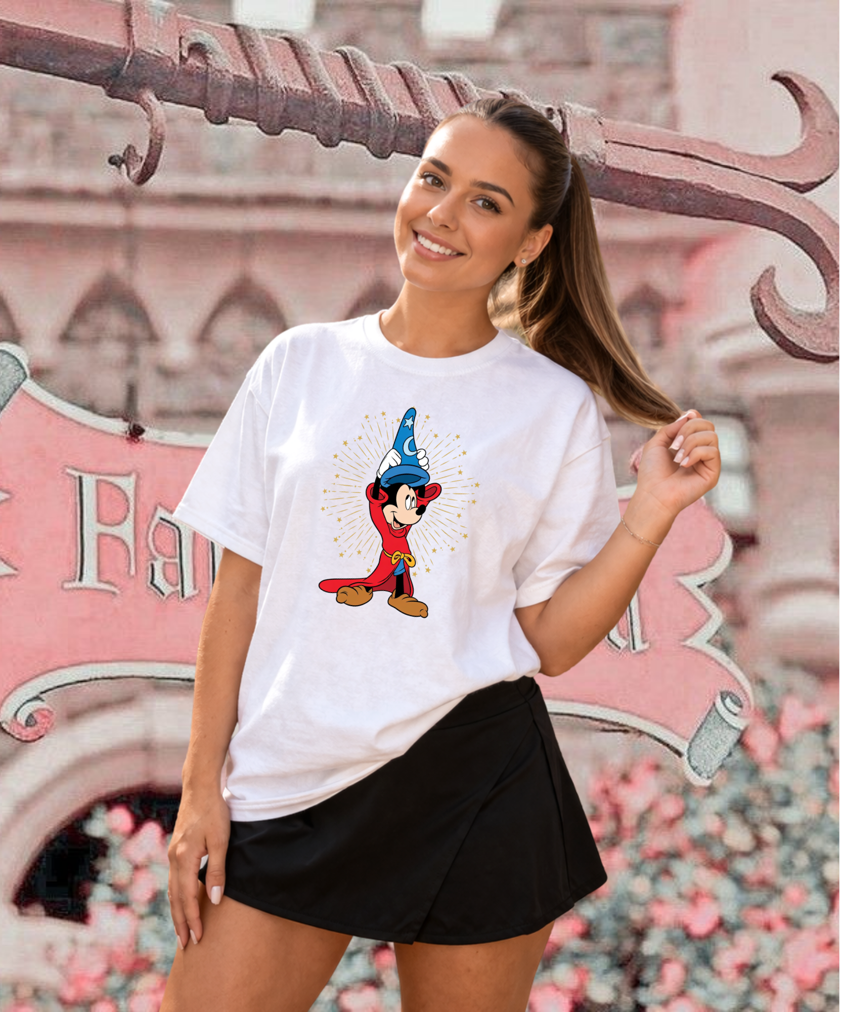 Sorcerer Mouse Hat - Tshirt - Black/White