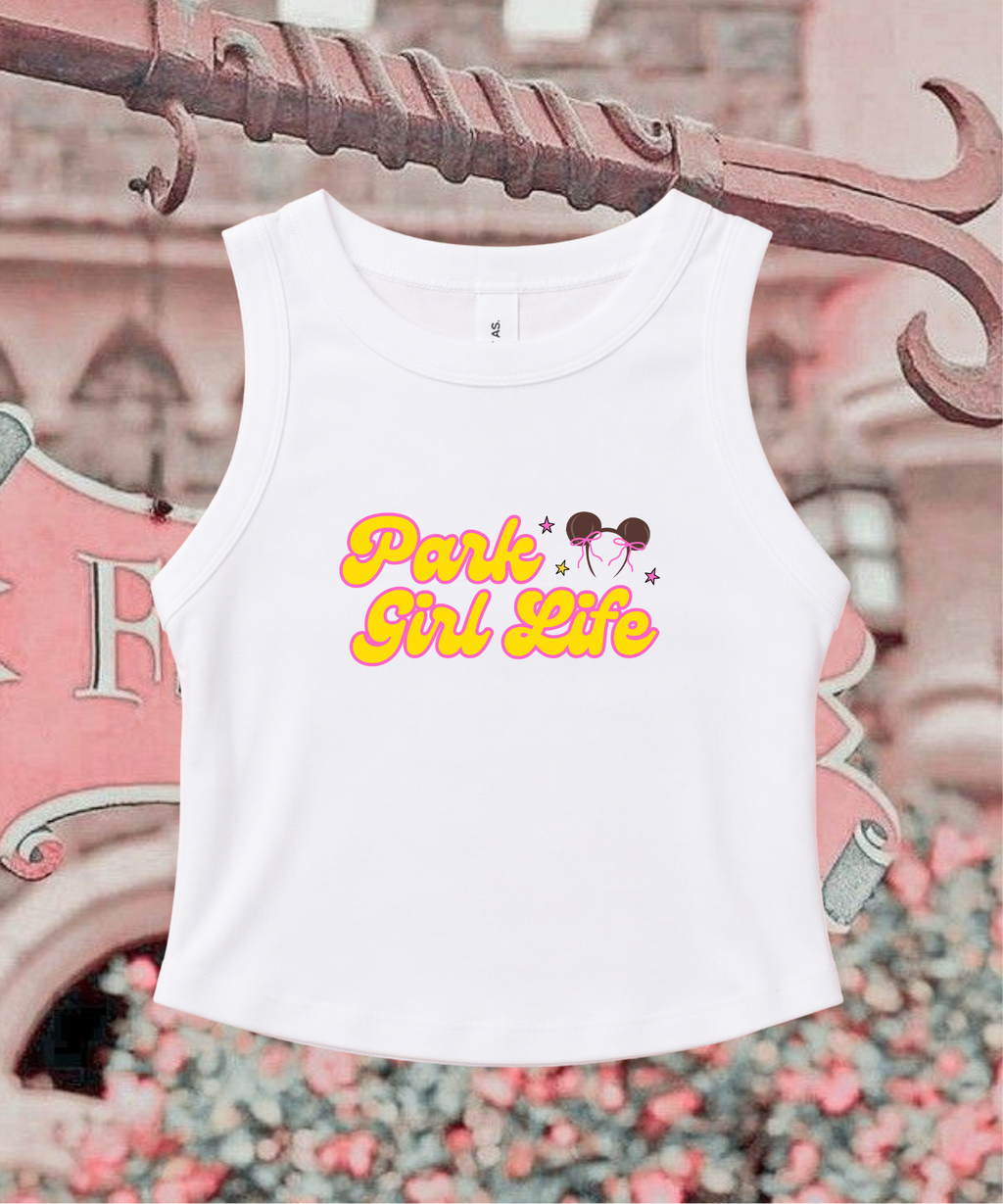 Park Girl Life Exclusive - Cropped Tee/Cropped Vest - White/Black