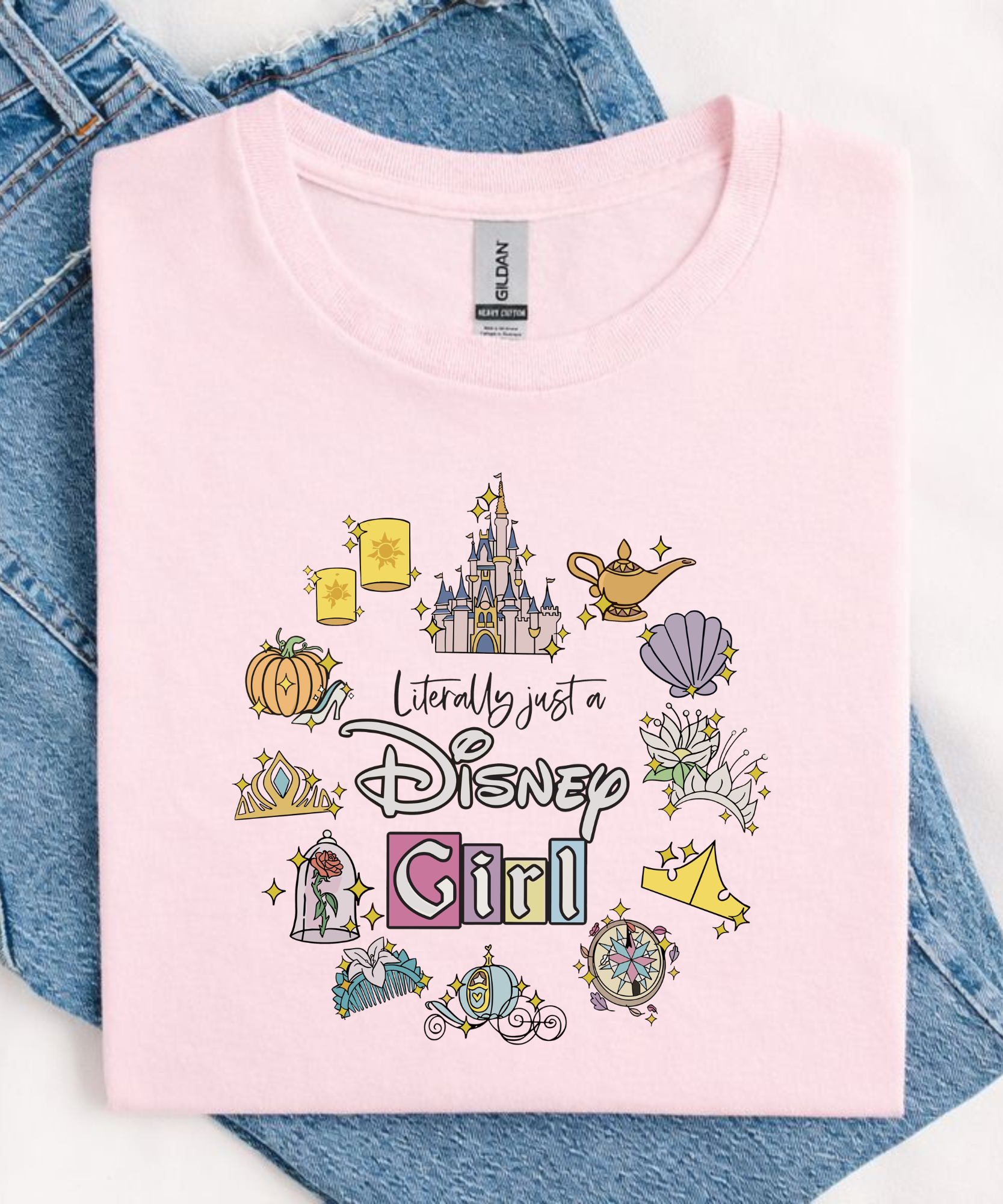 Literally Just A D Girl - Tshirt - White/Pink