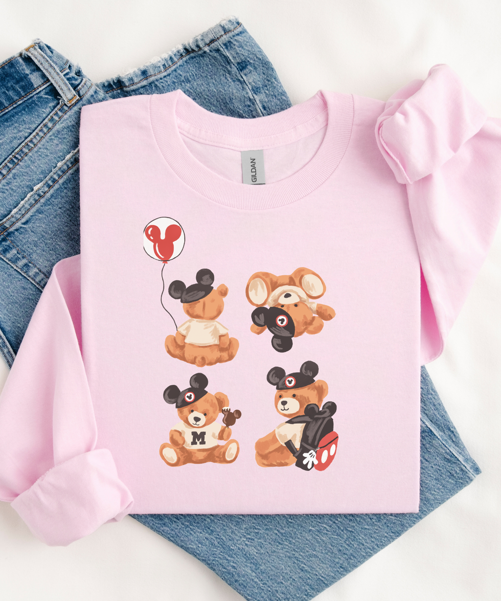 Mickey Bear - Tshirt/Sweatshirt - White/Pink