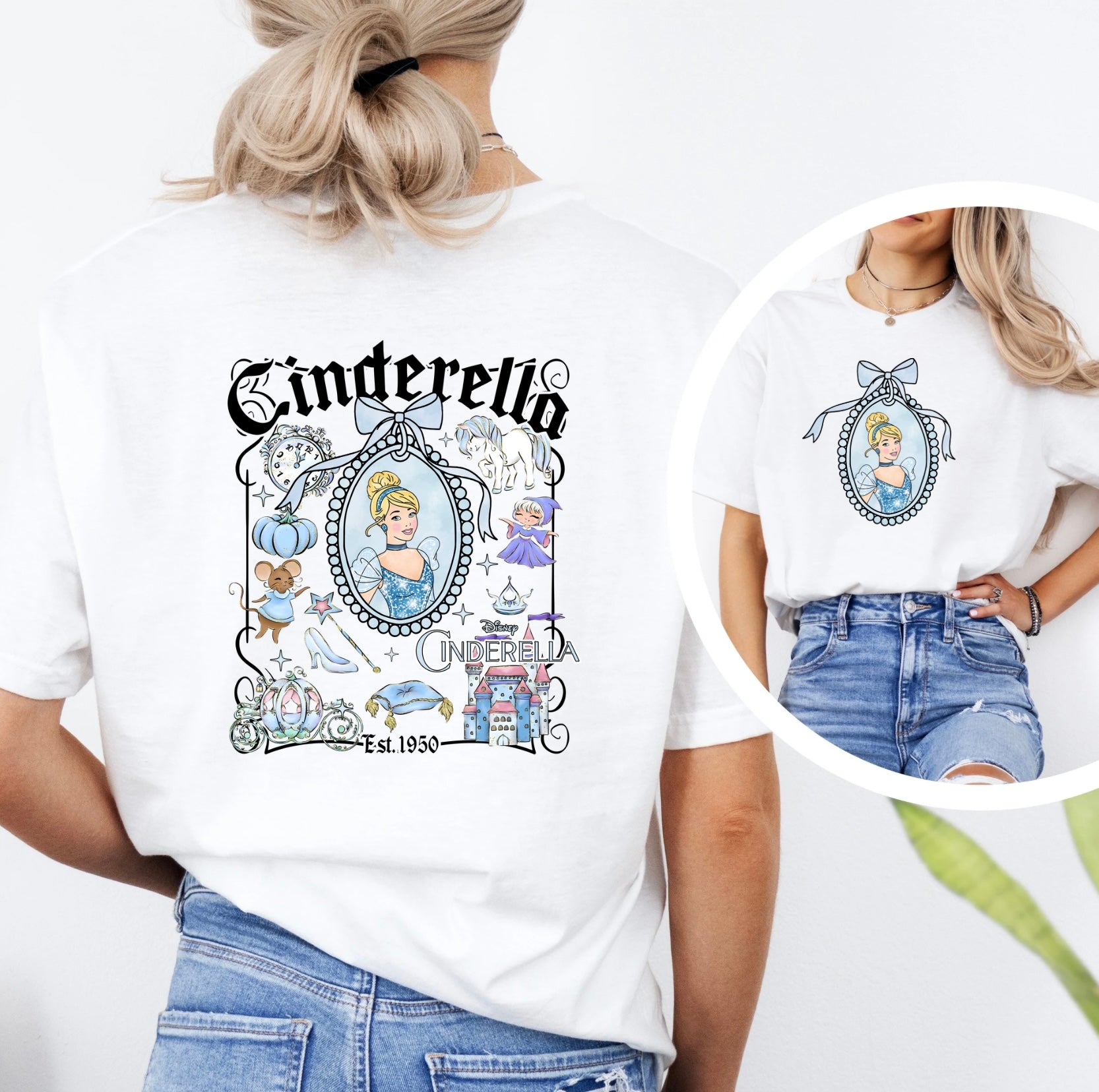Cinderella Double Sided Tee - White