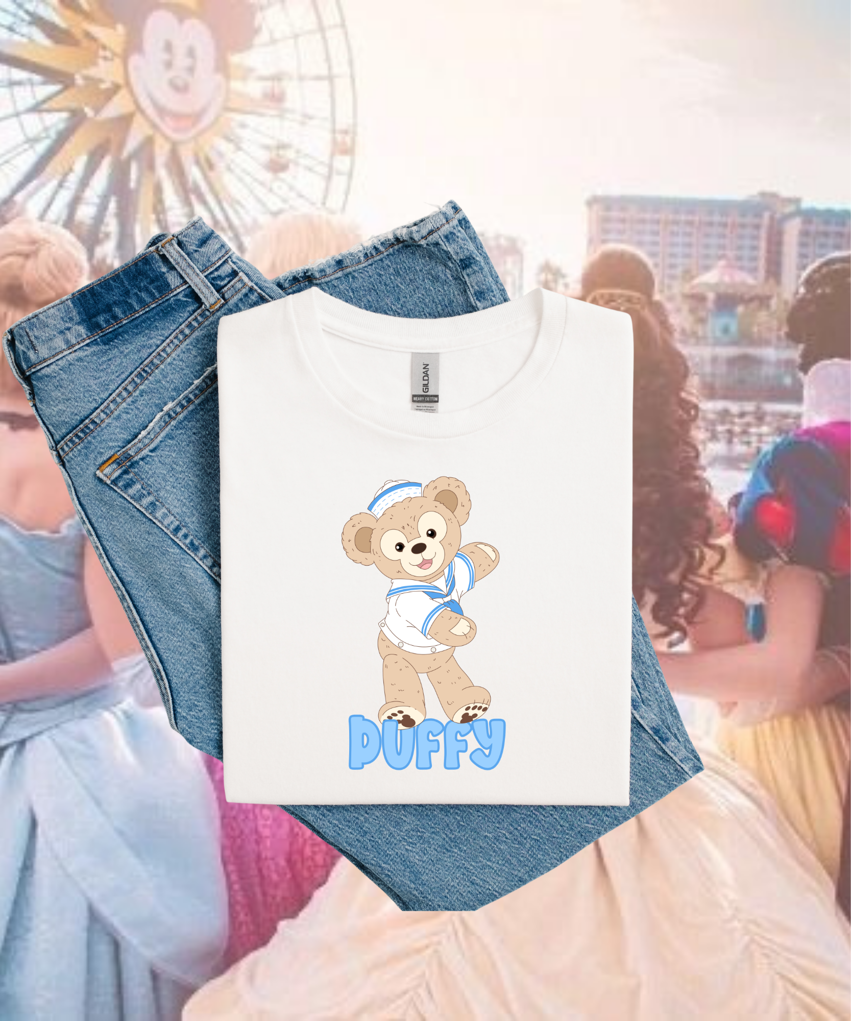 Duffy Bear - Tshirt/Sweatshirt - White/Blue