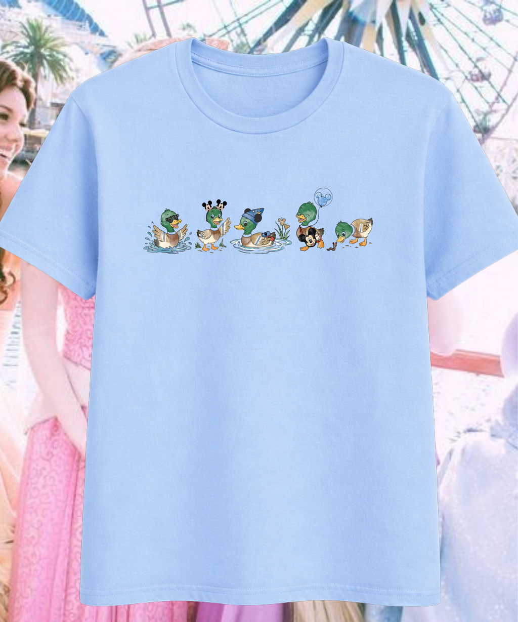 Disney Ducks In A Row Exclusive - Tshirt - White/Pink/Blue