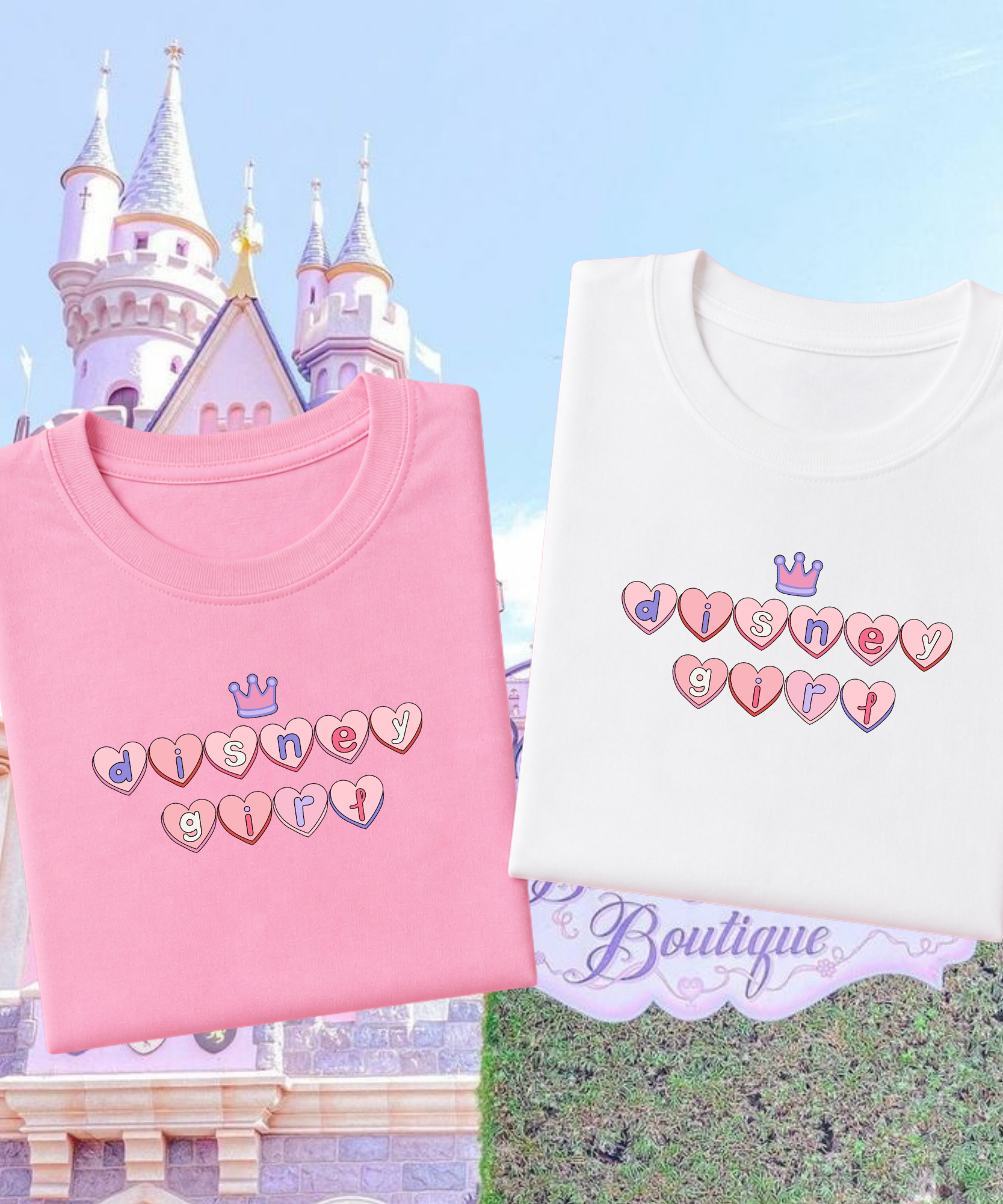 DNY Girl Letters Exclusive - Tshirt - White/Pink