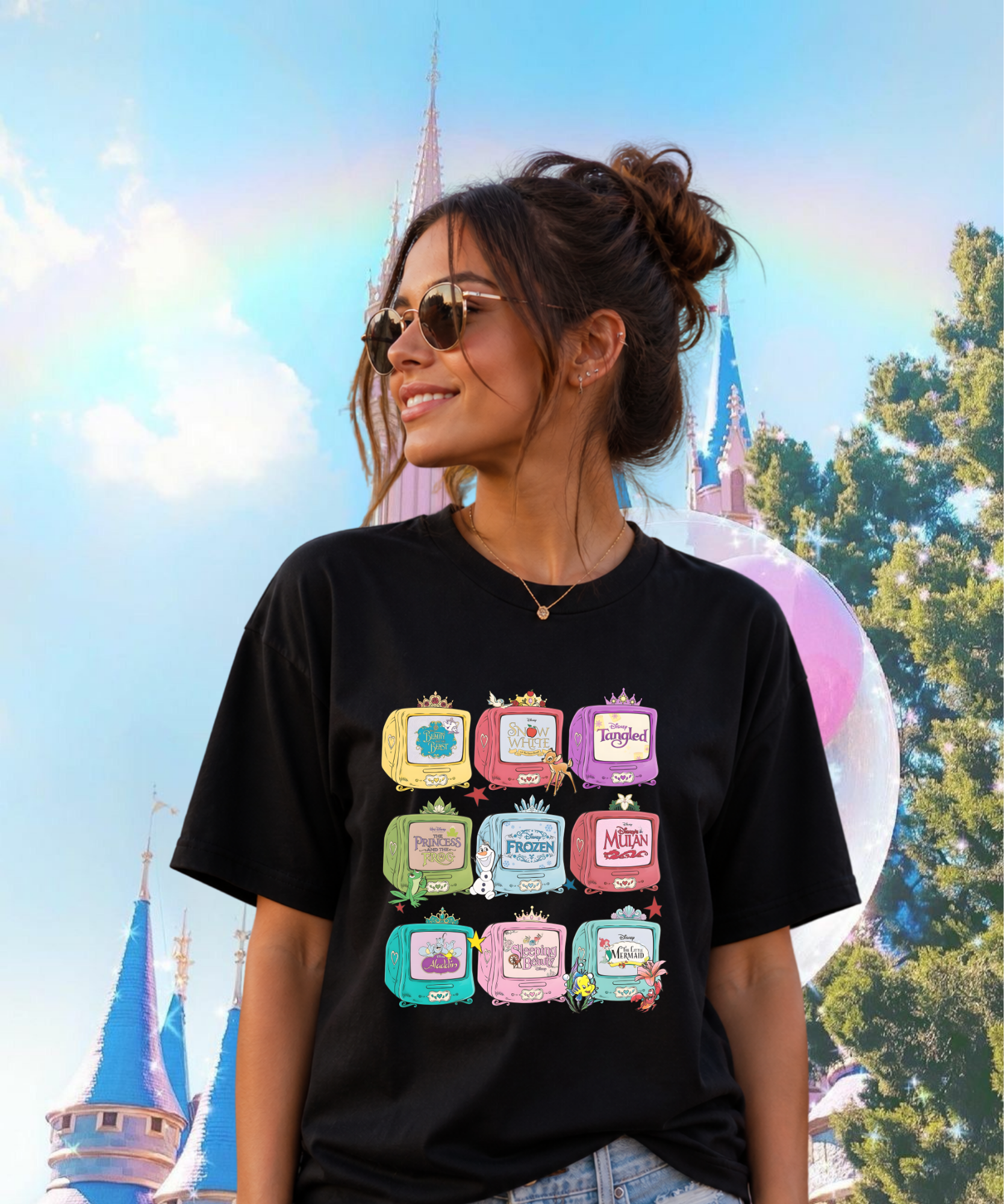 Princess TV - Tshirt/Sweatshirt - White/Pink/Black
