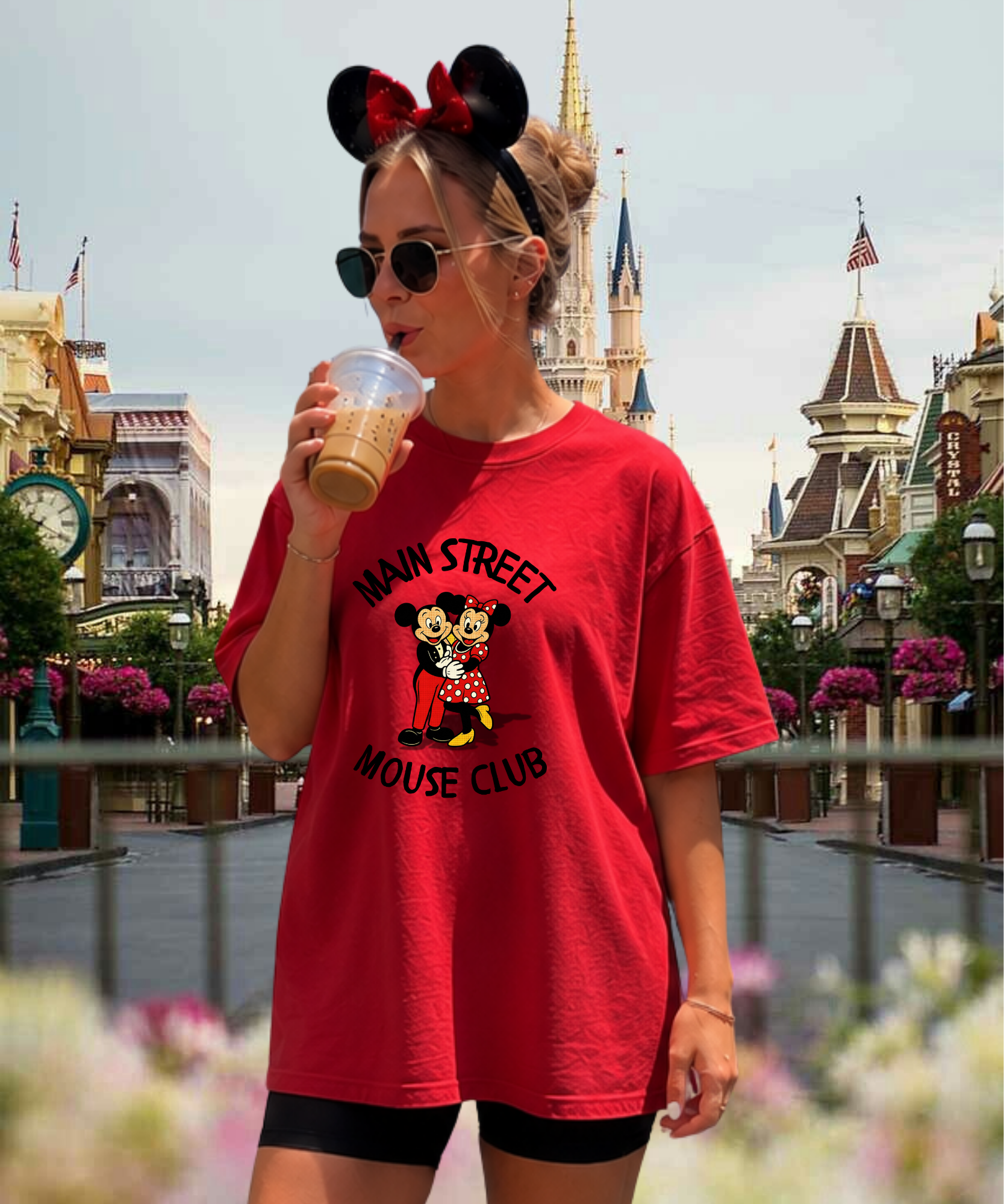 Main Street Mouse Club Exclusive - Tshirt - White/Red/Pink