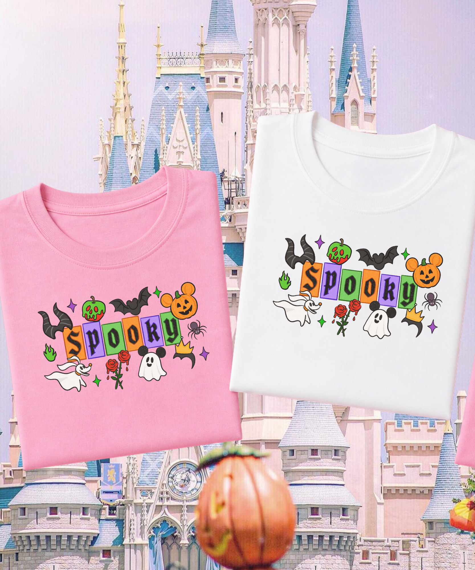 Spooky Halloween - Tshirt/Sweatshirt - White/Pink