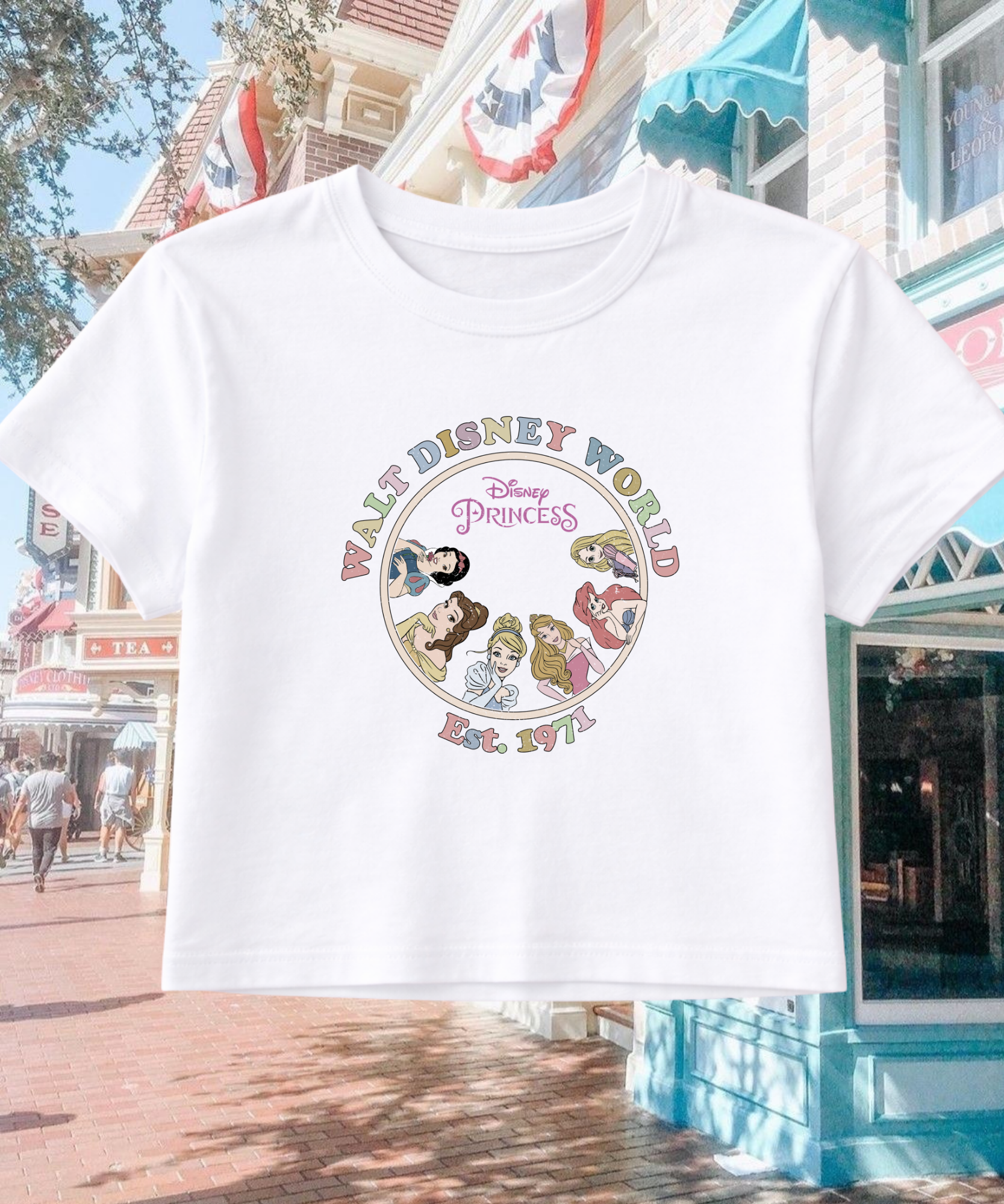 WDW Princess - Cropped Tee/Cropped Vest - Black/White