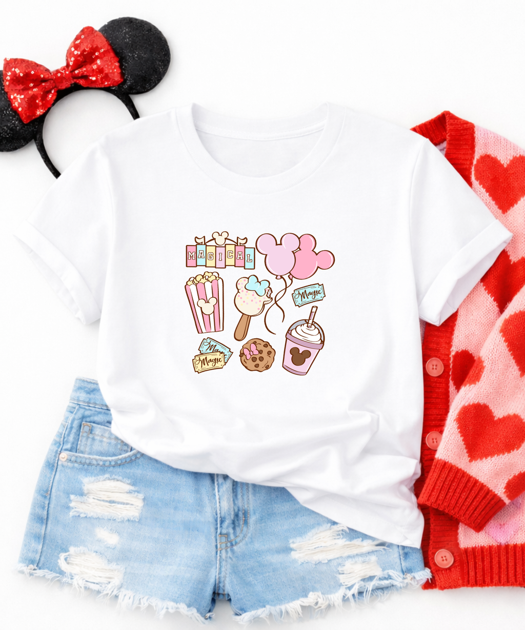 Magical Snacks - Tshirt - White/Pink