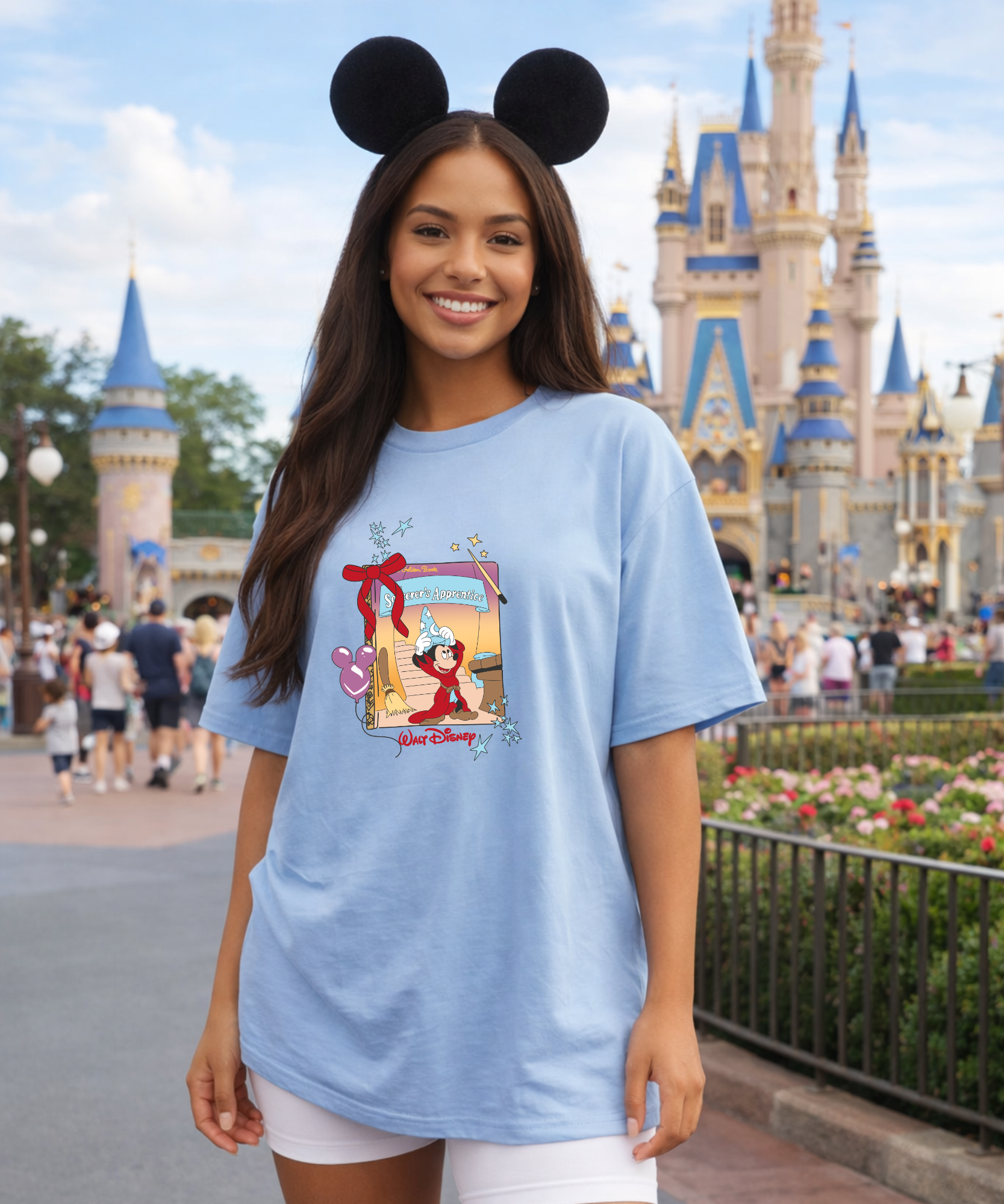 Sorcerers Apprentice - Tshirt - White/Blue/Light Pink/Hot Pink