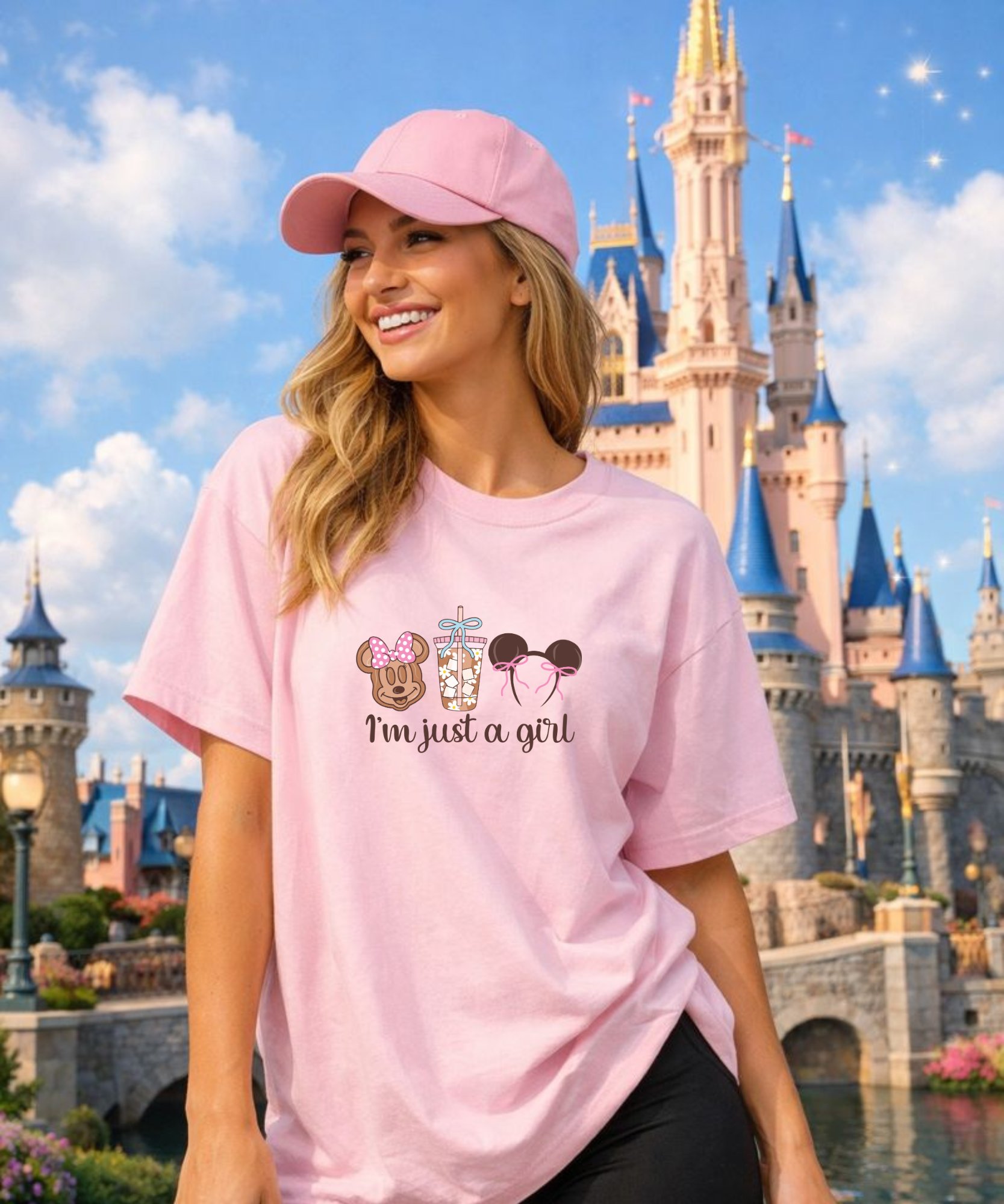 I’m Just A Girl Mouse - Tshirt/Sweatshirt - White/Pink
