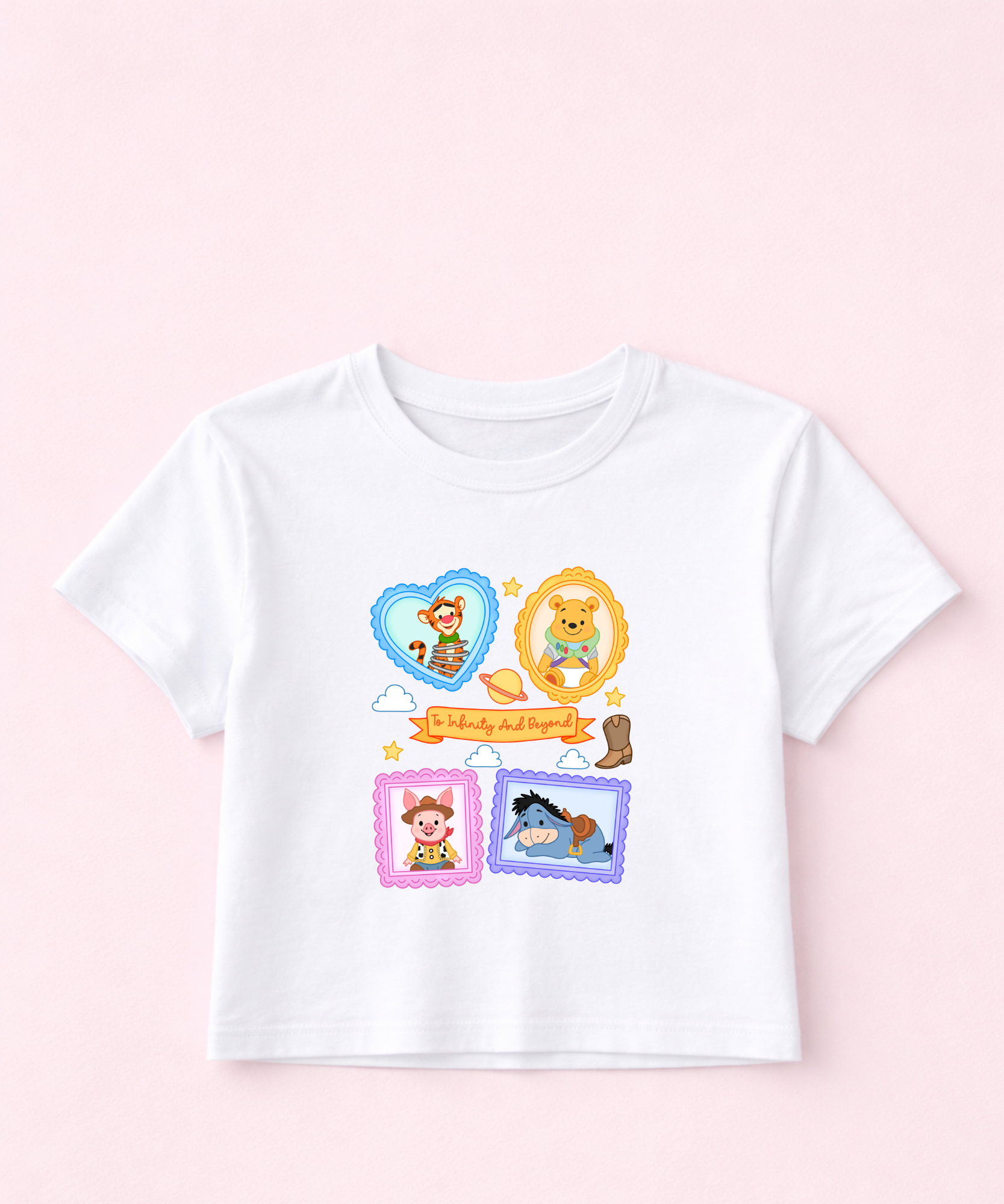 Baby Pooh & Friends - Cropped Tee - White
