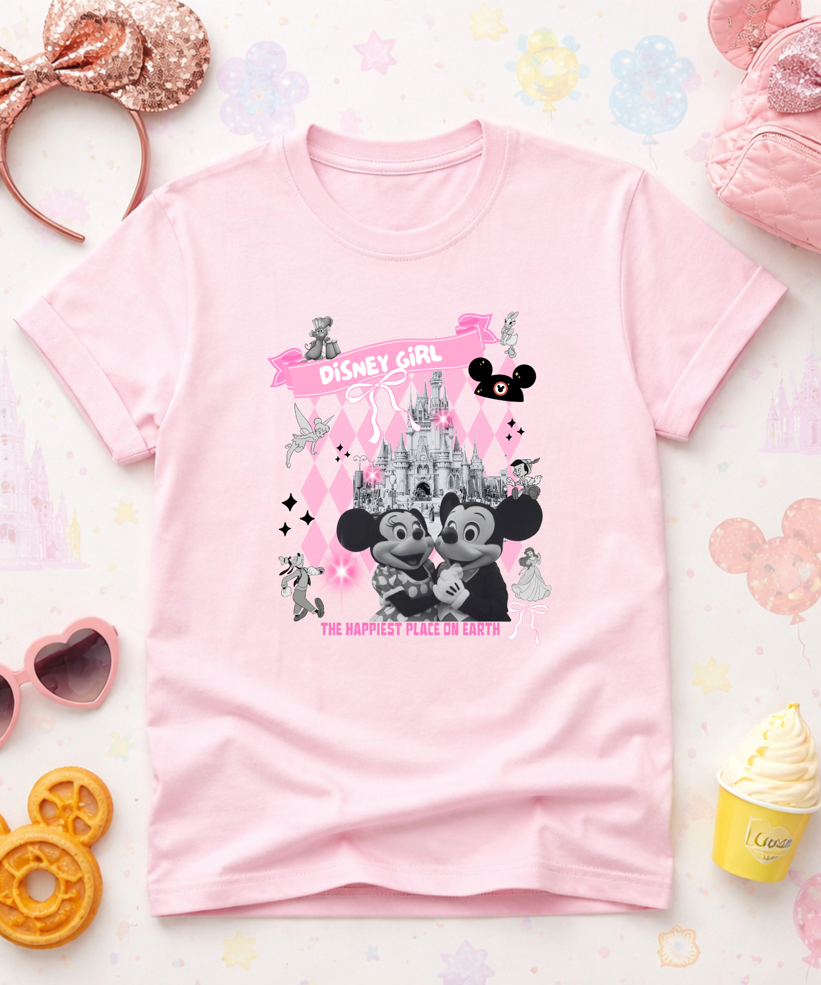 Exclusive Disney Girl - Tshirt - White/Pink